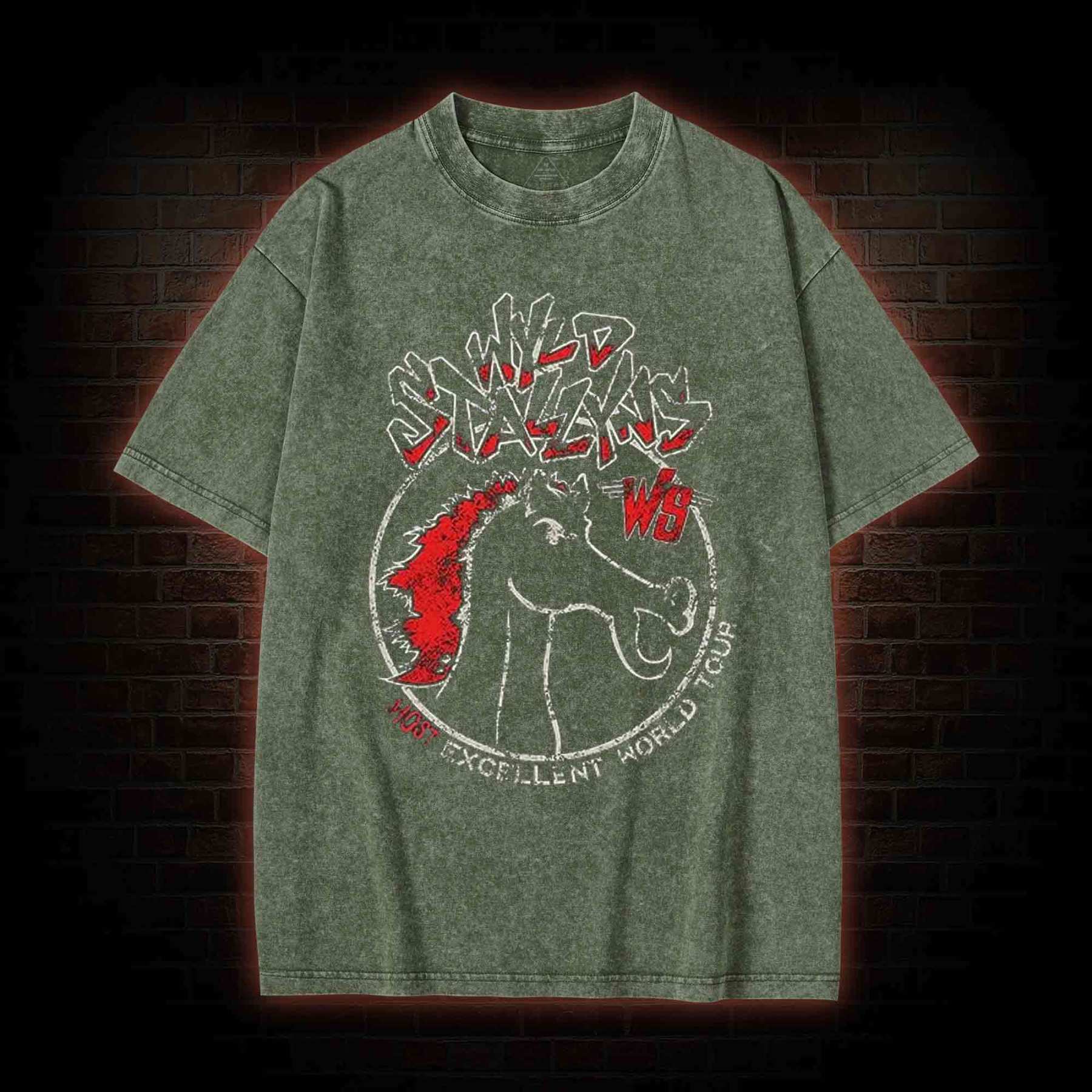 Wild Stallyns will Save the World Washed T-shirt