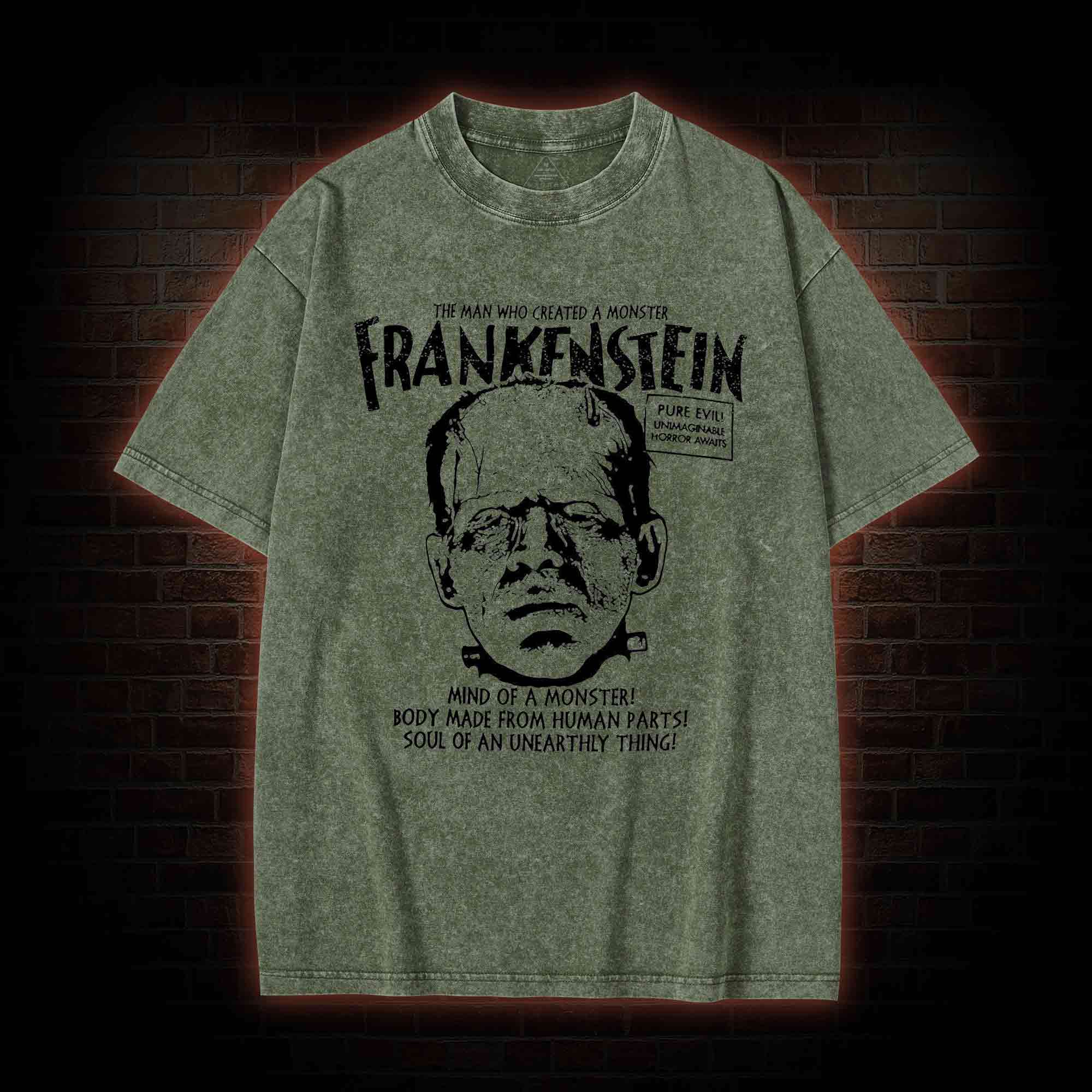 The Man Who Create a Monster Washed T-shirt