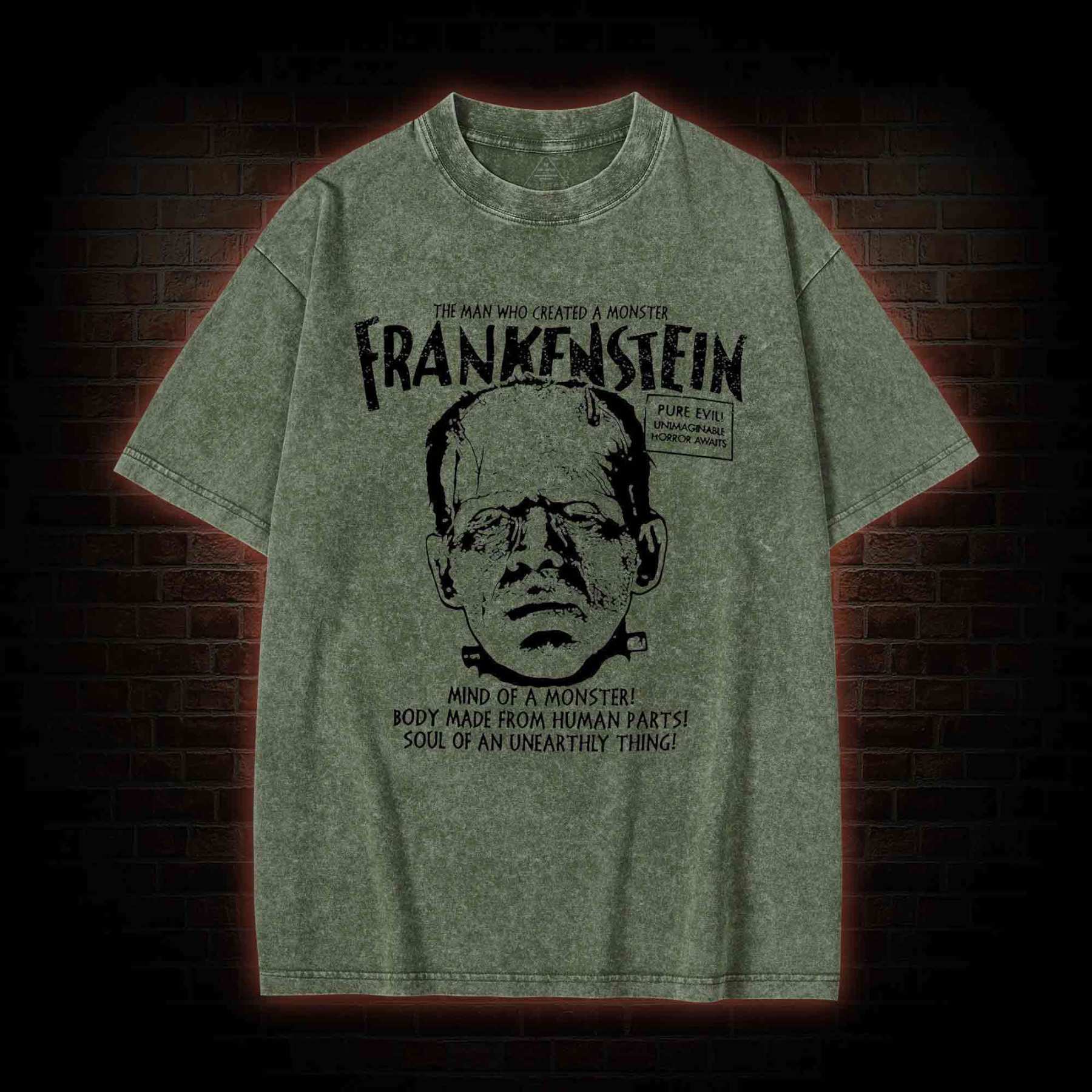 The Man Who Create a Monster Washed T-shirt