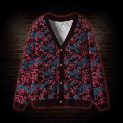 Crows Fly among the Palm Trees Cardigan Sweater