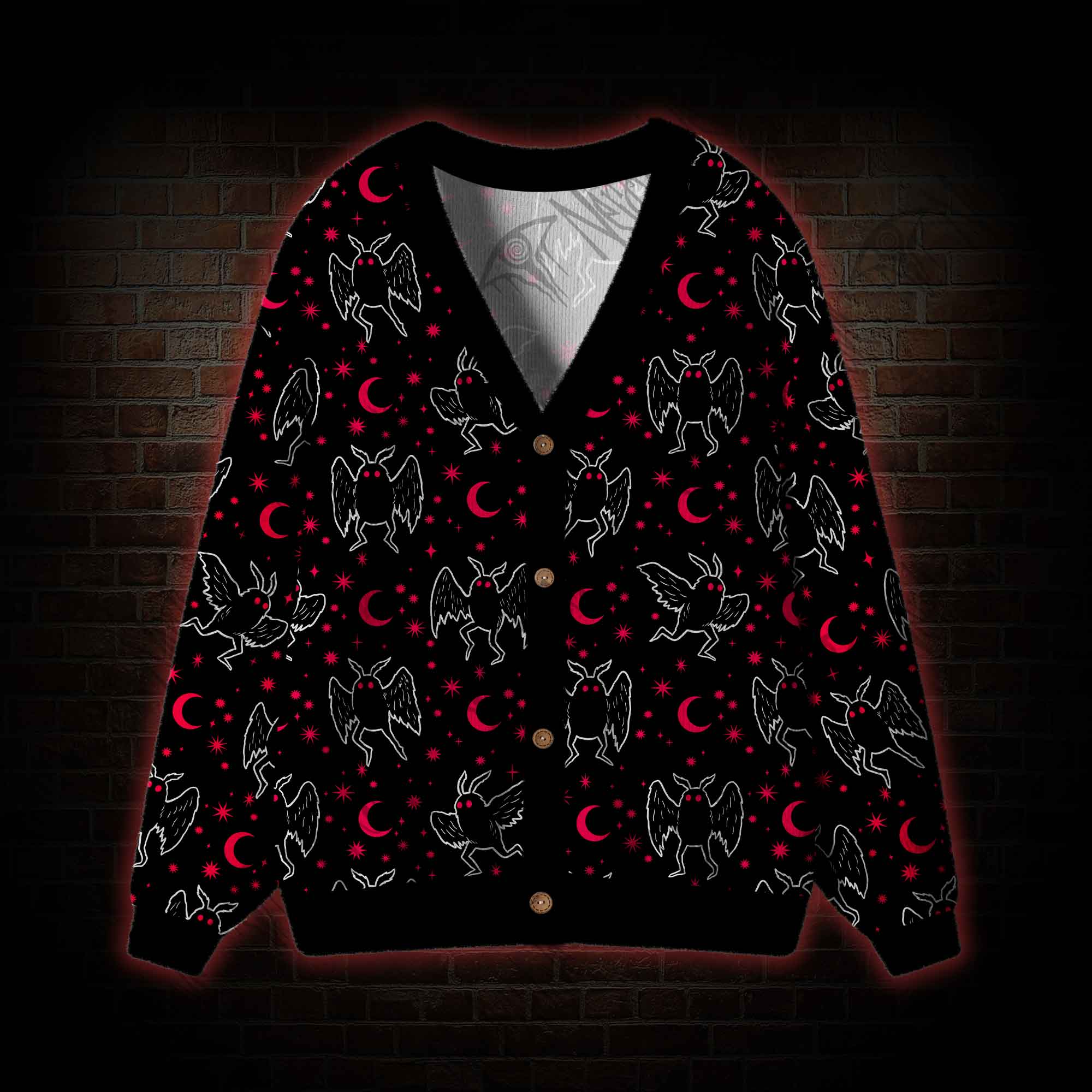 Mothman Night Cardigan Sweater