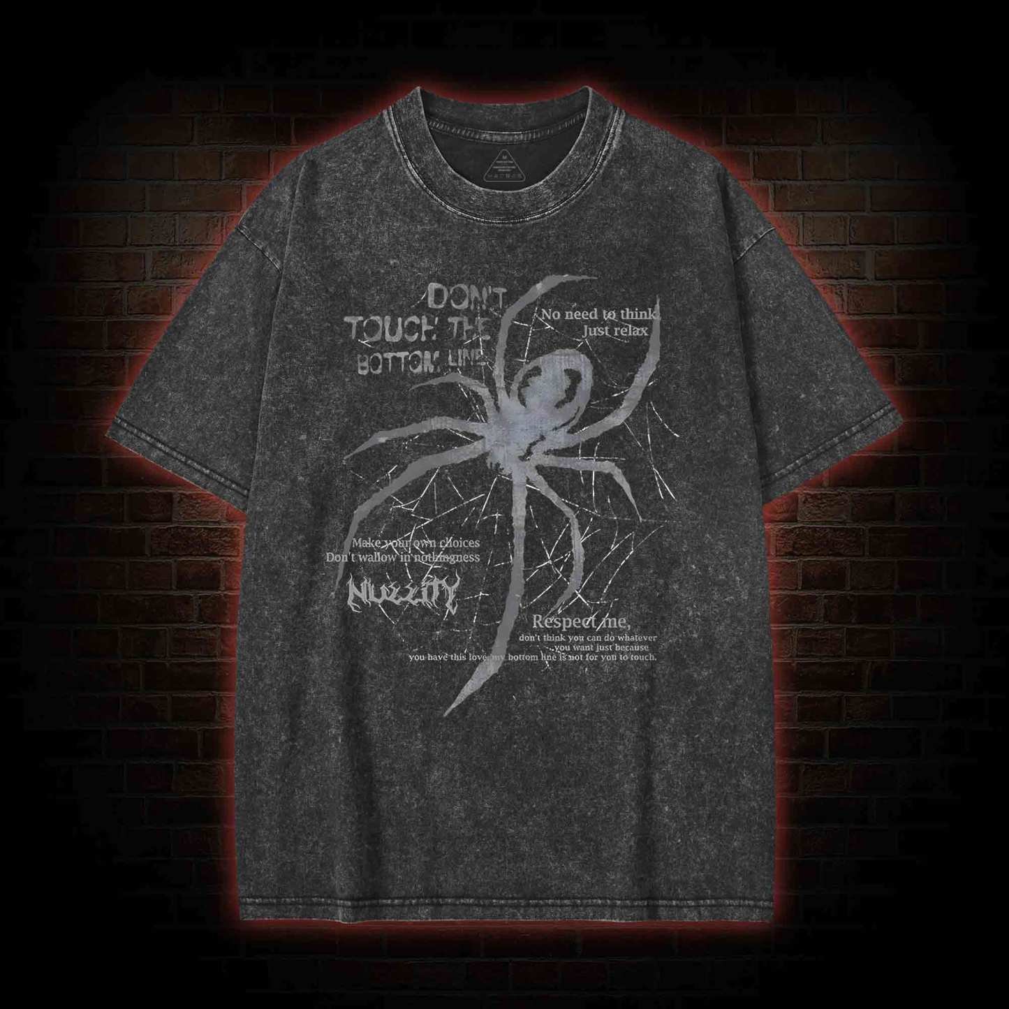 Don't Touch The Bottom Line Washed T-shirt