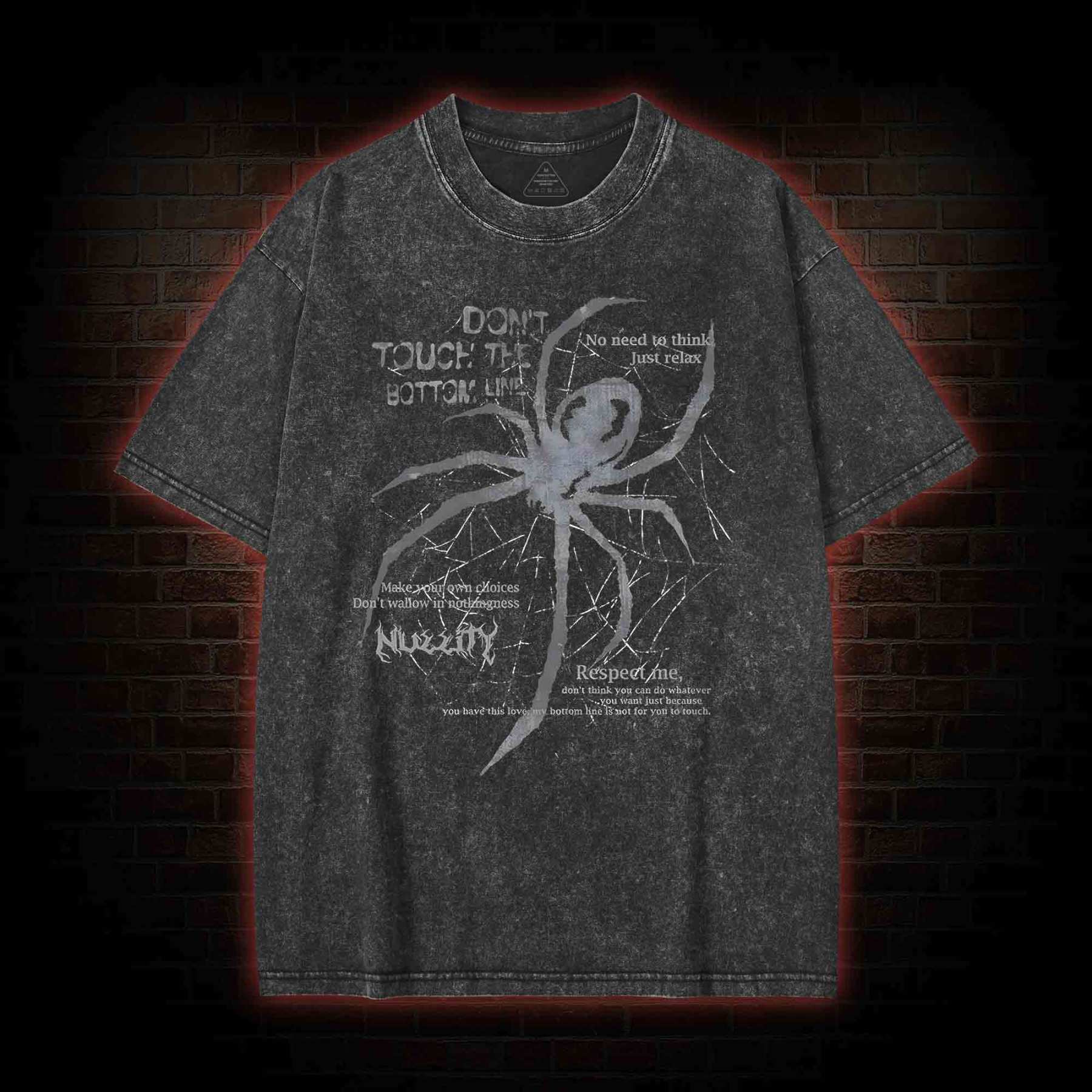 Don't Touch The Bottom Line Washed T-shirt