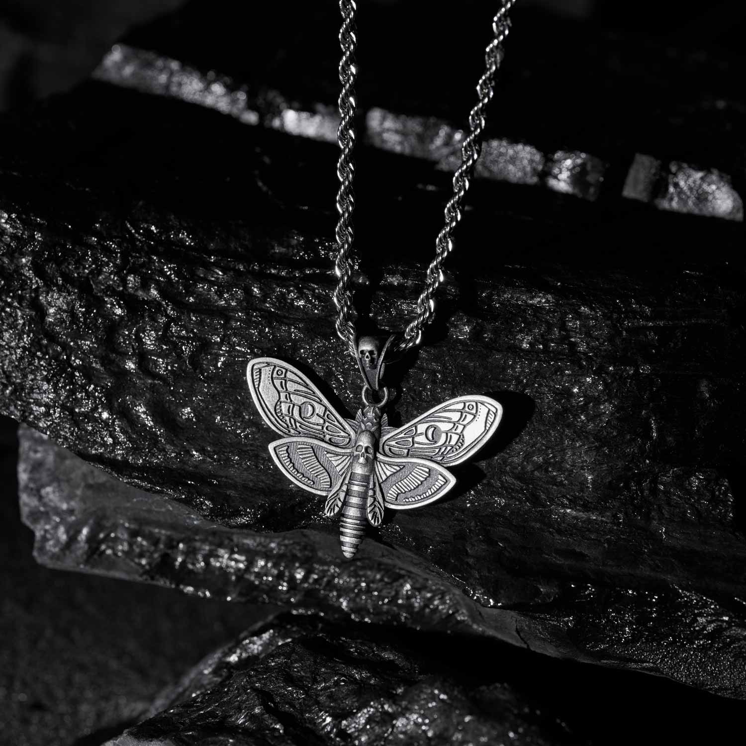 Death Moth Sculptural Necklace