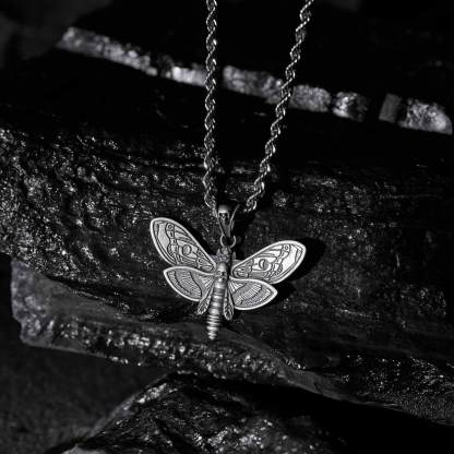 Death Moth Sculptural Necklace