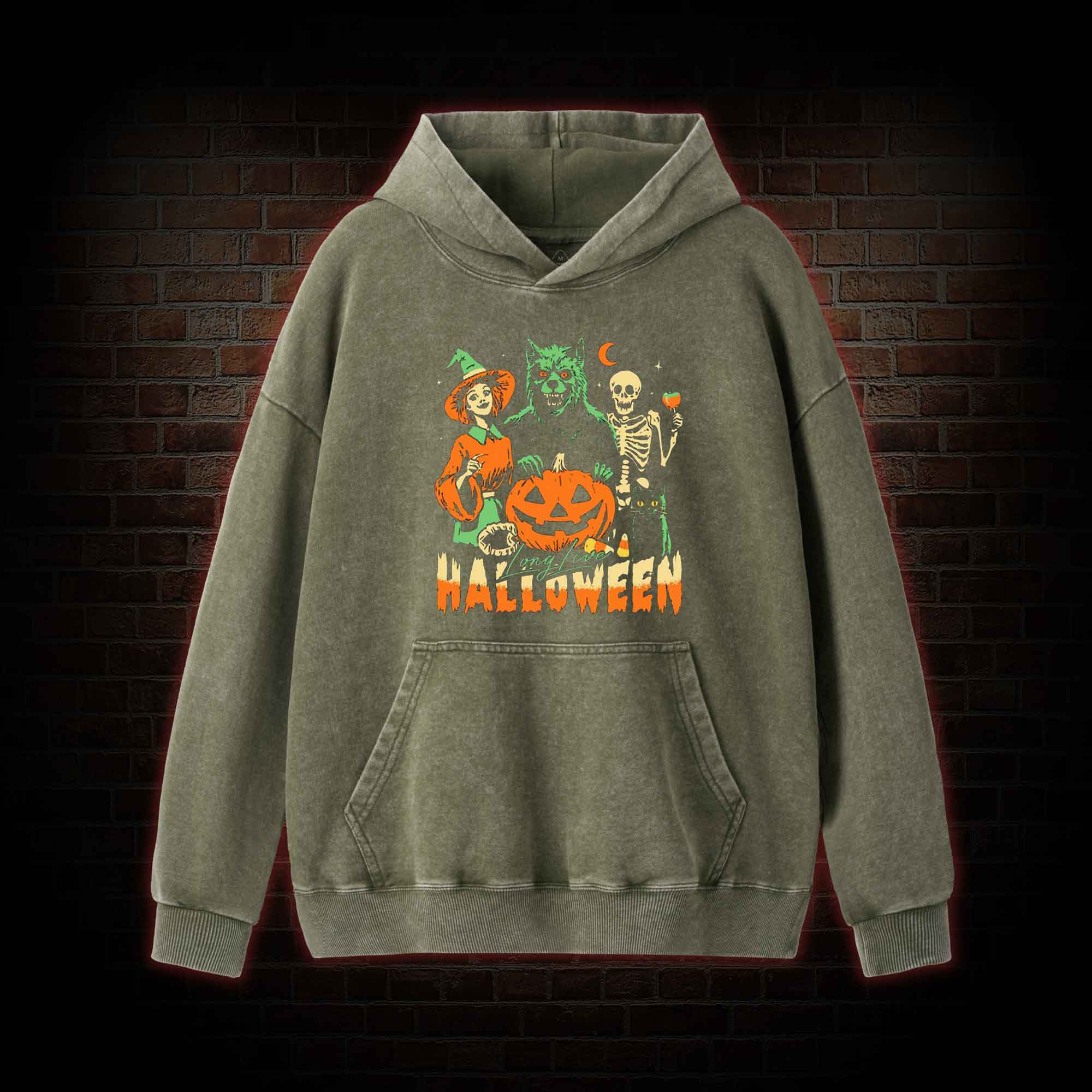 Long Live Halloween Washed Hoodie