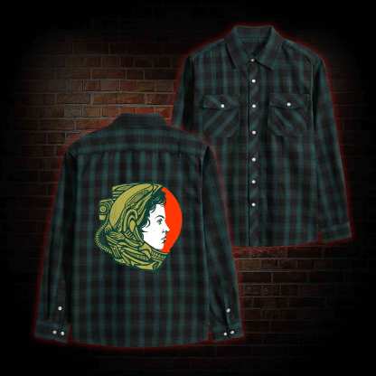 Retro Style Alien Unisex Flannel Shirt