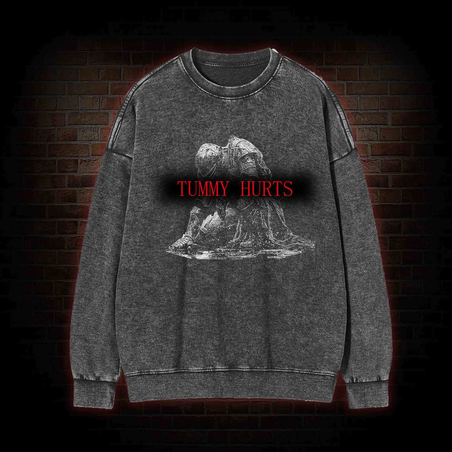 Retro Tummy Hurts Washed Sweatshirt