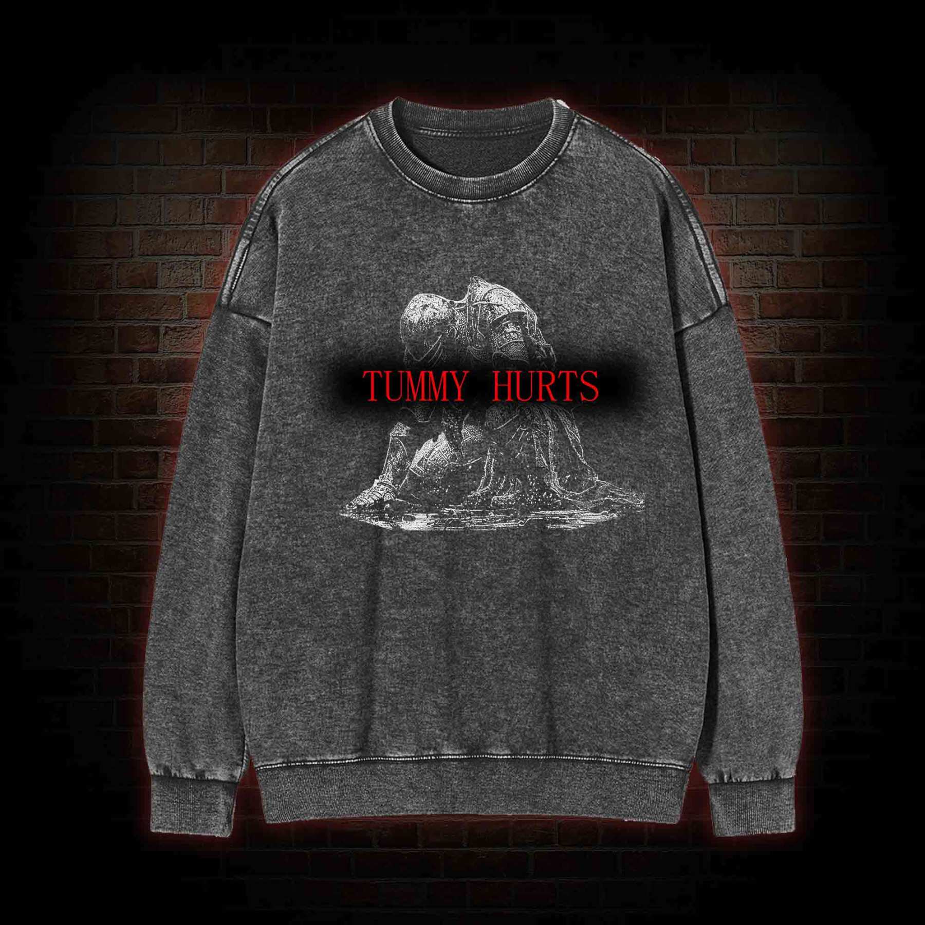 Retro Tummy Hurts Washed Sweatshirt