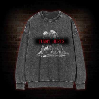 Retro Tummy Hurts Washed Sweatshirt