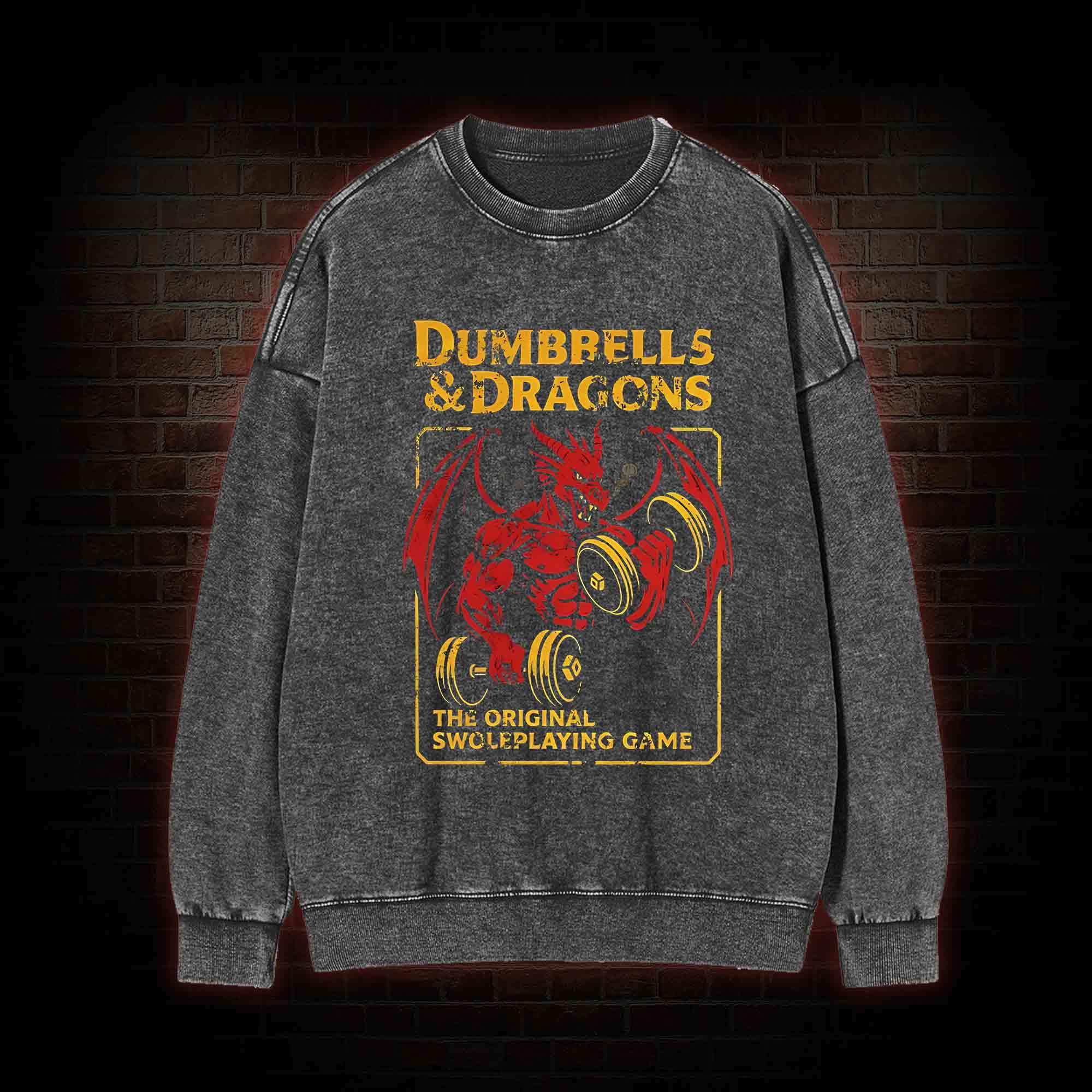 Dumbbells&Dragons Washed Sweatshirt
