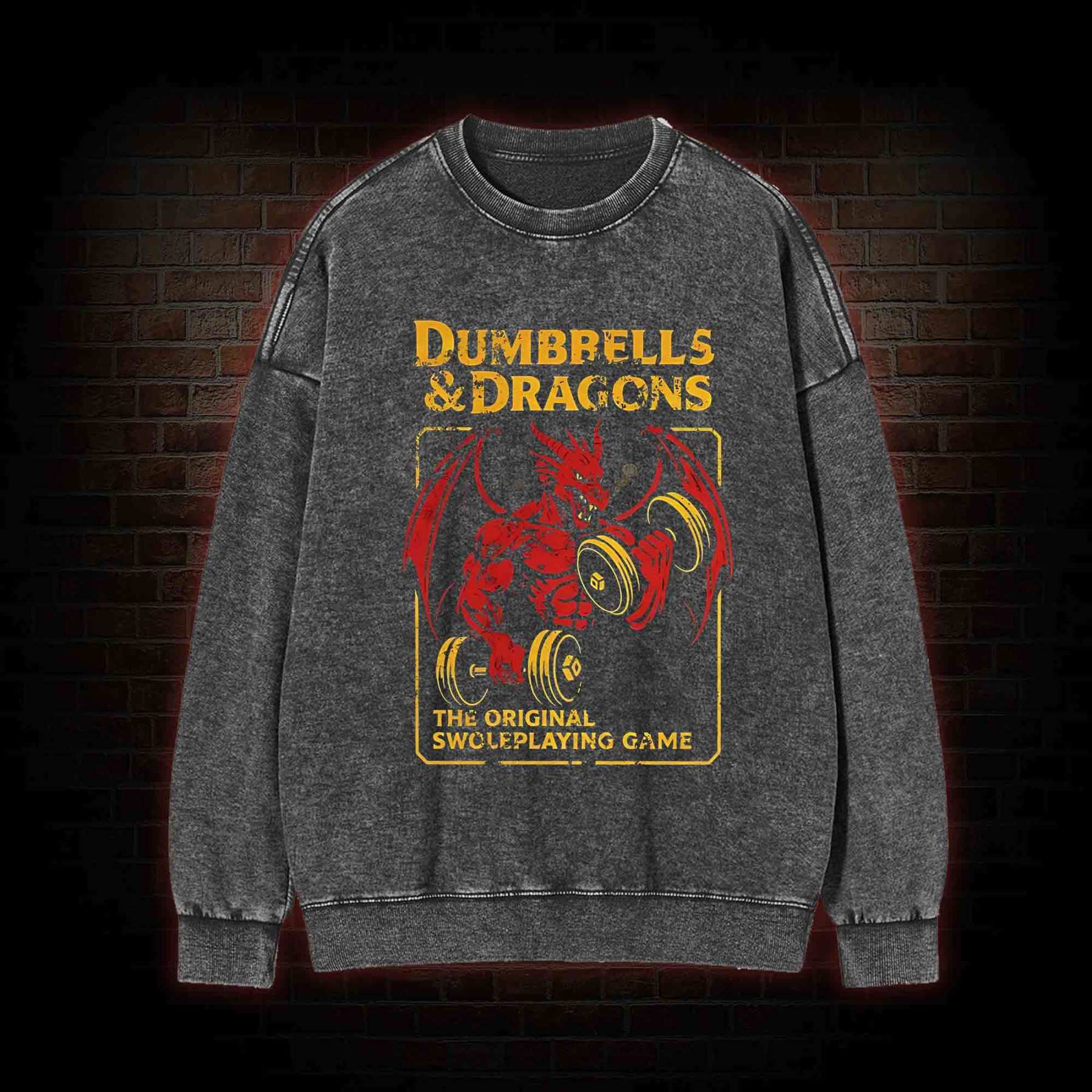 Dumbbells&Dragons Washed Sweatshirt