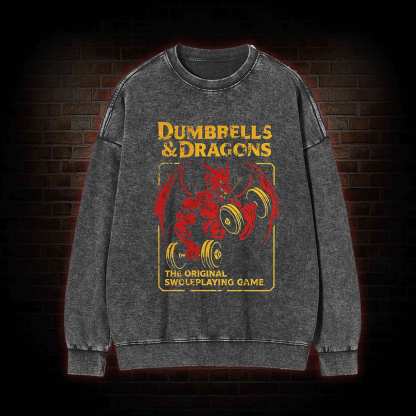 Dumbbells&Dragons Washed Sweatshirt