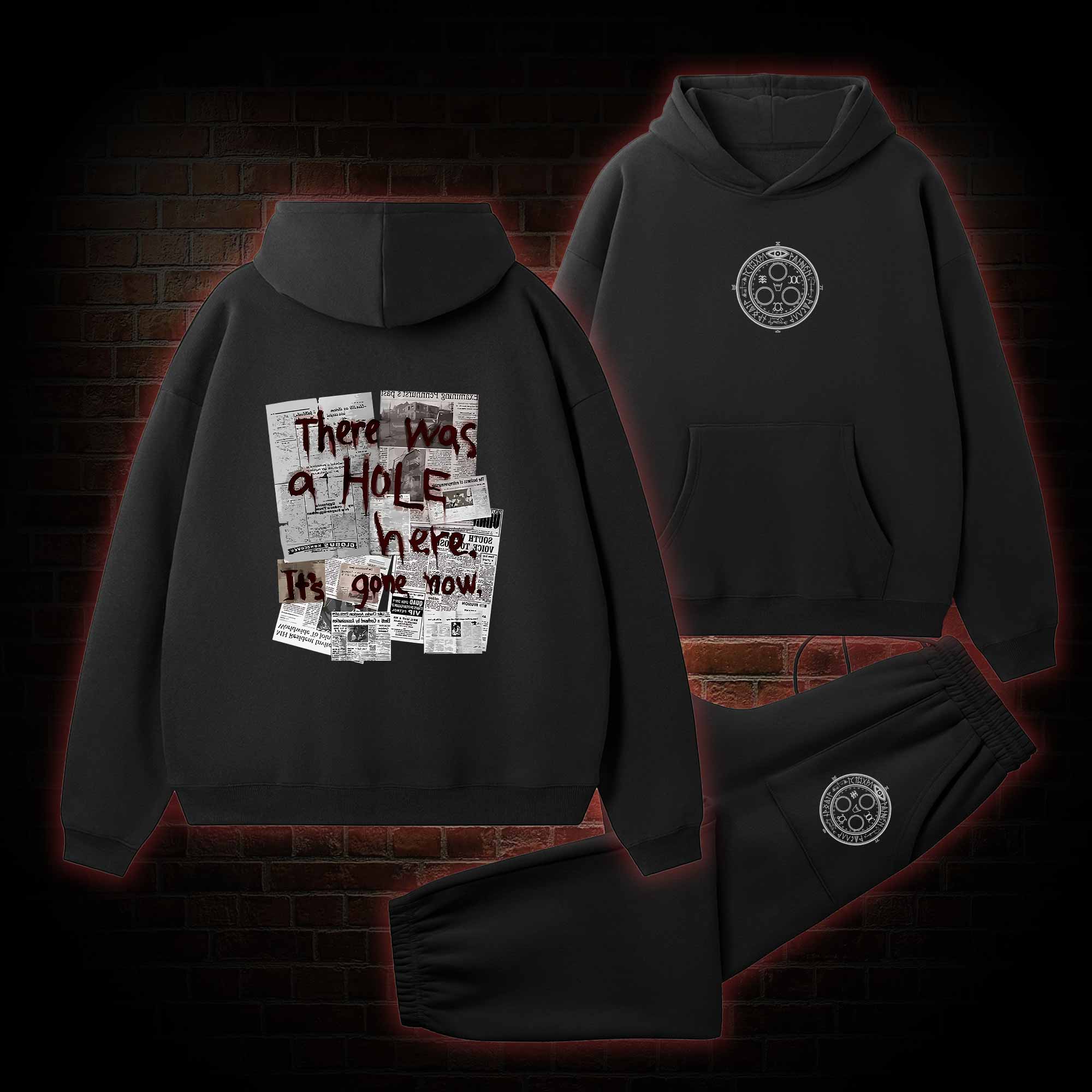 There Was a Hole Fleece Hoodie Set