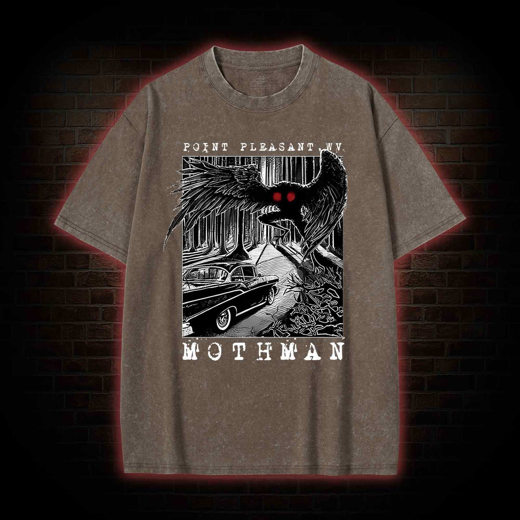 Mothman Encounter Point Pleasant Washed T-shirt
