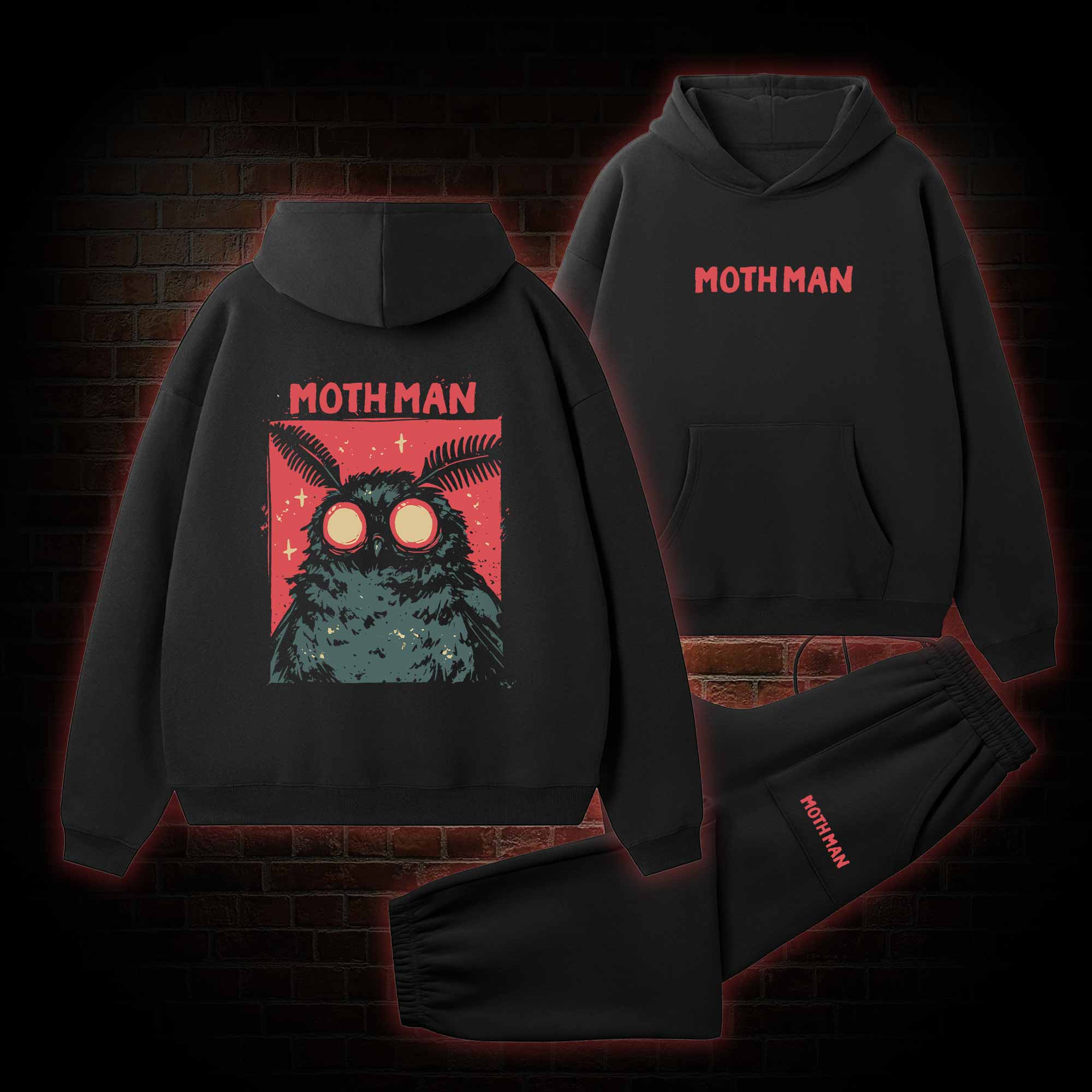 Cryptid Mothman Fleece Hoodie Set