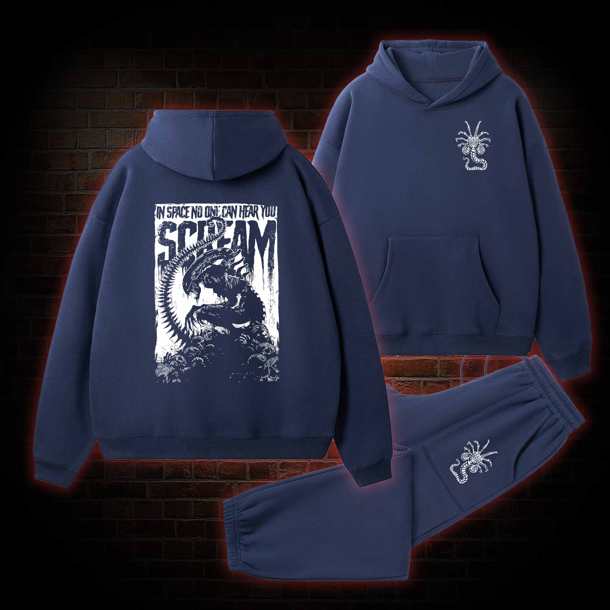 In Space No One Can Hear You Scream Fleece Hoodie Set