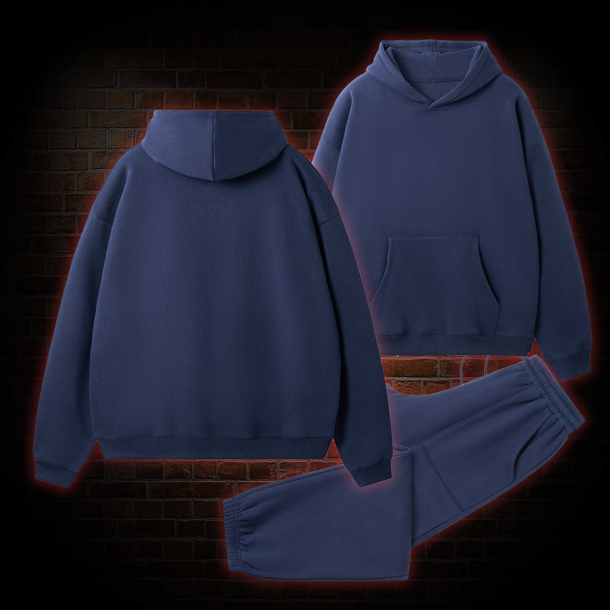 Unisex Vintage Fleece Hoodie Set