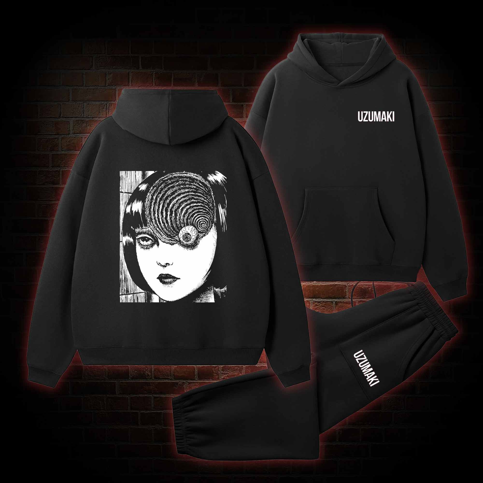 Horror Eyeball Fleece Hoodie Set