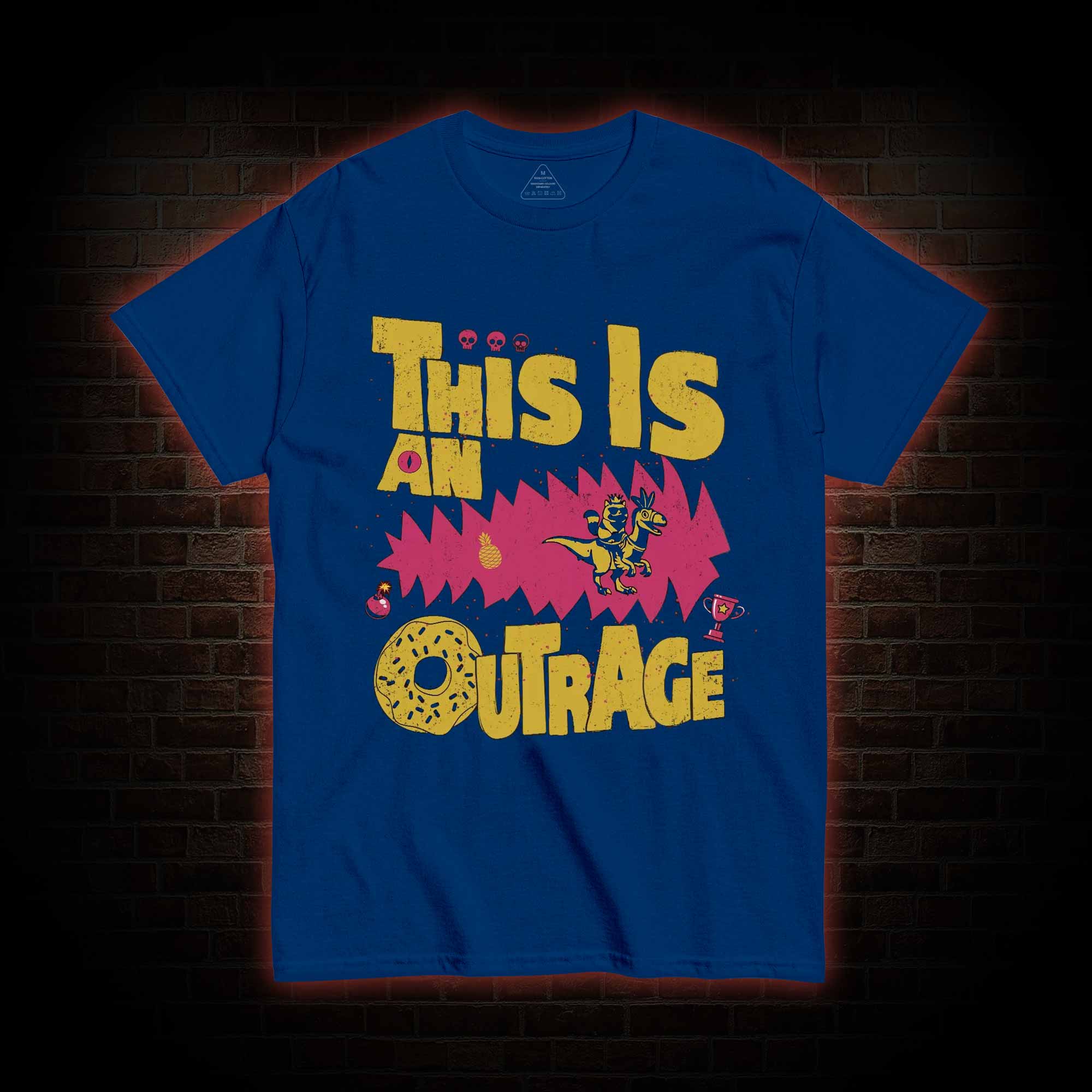 This is an Outrage T-shirt