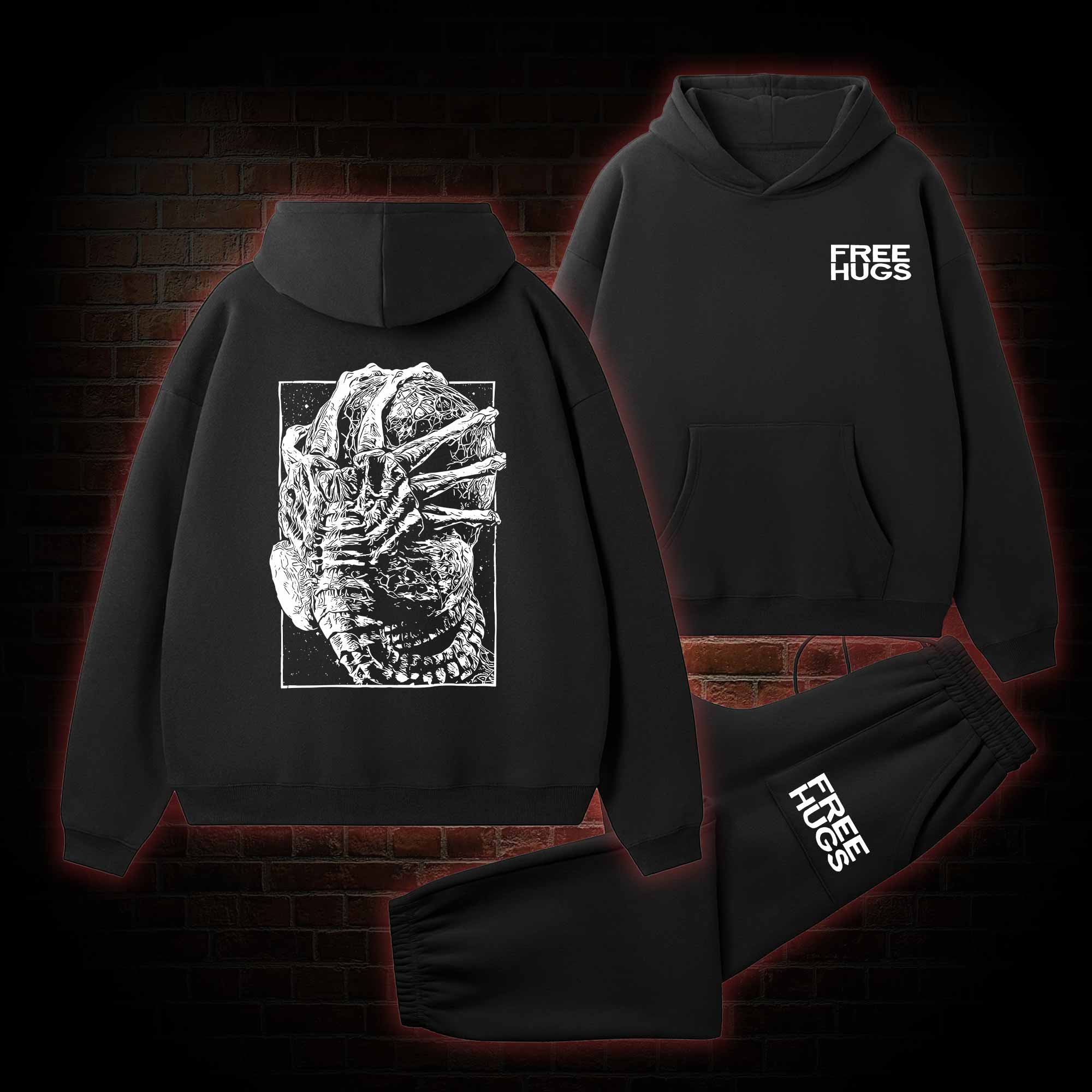 Alien Delivery Guy Fleece Hoodie Set