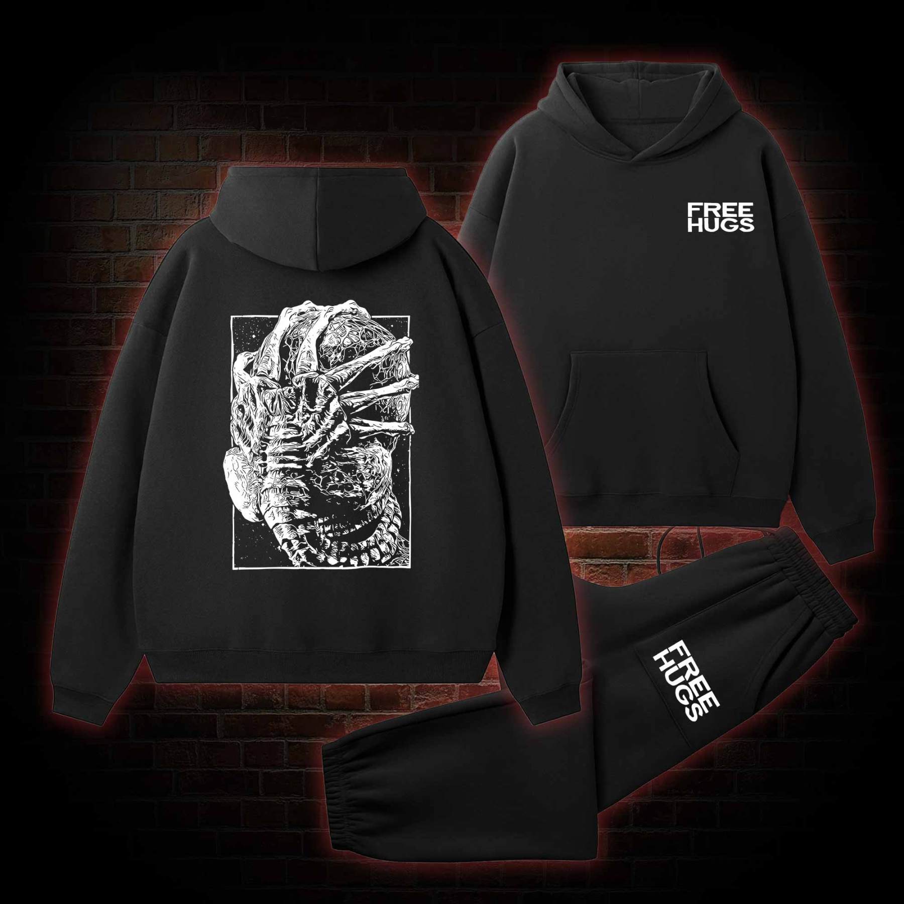 Alien Delivery Guy Fleece Hoodie Set