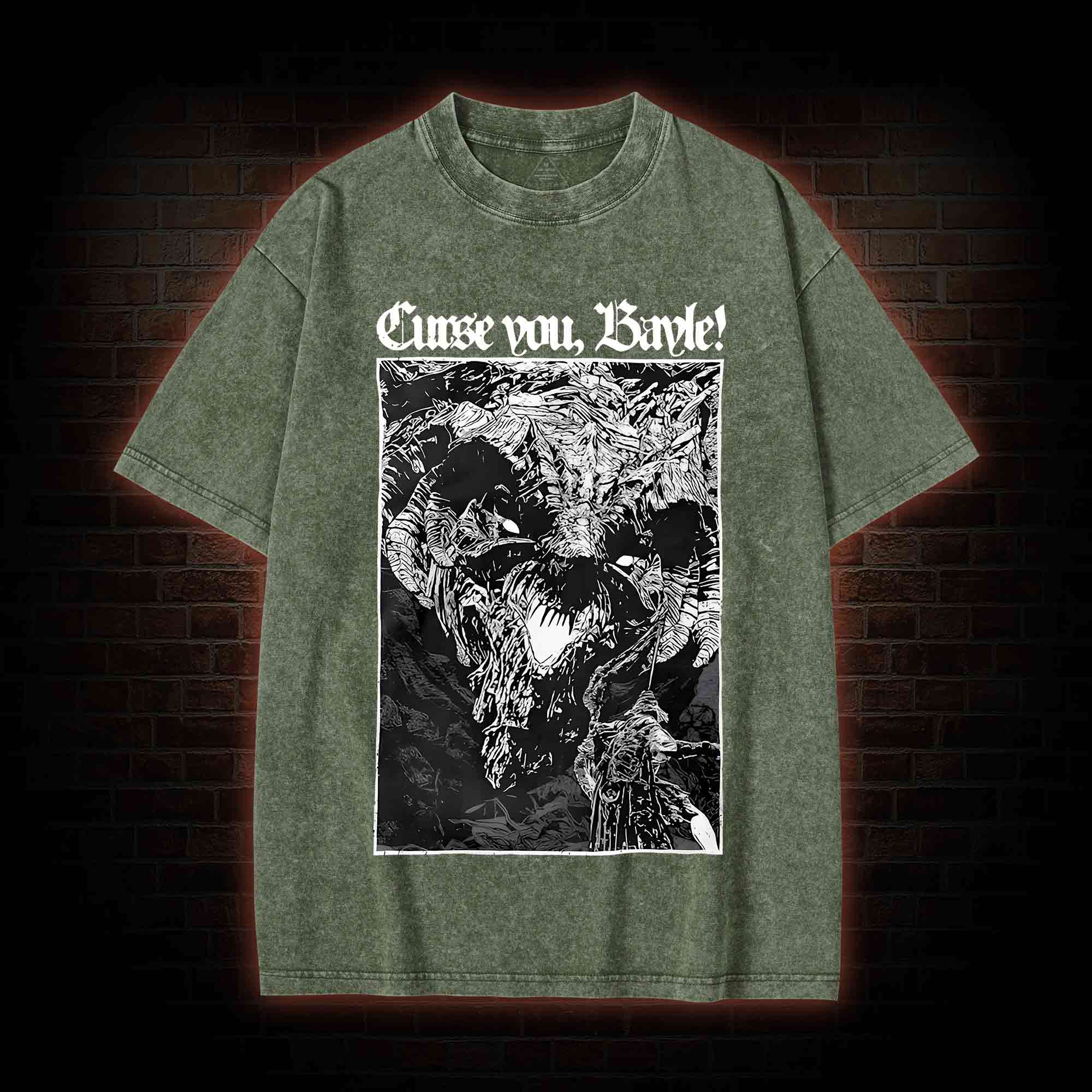 Curse You Bayle! Washed T-shirt