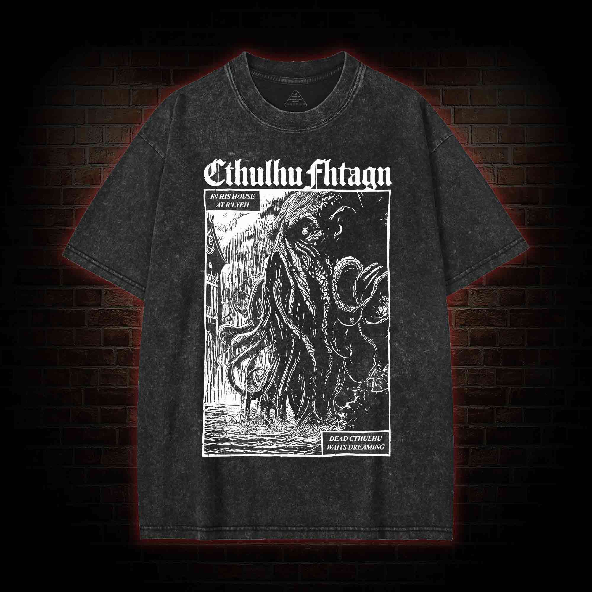 Cthulhu Fhtagn Washed T-shirt