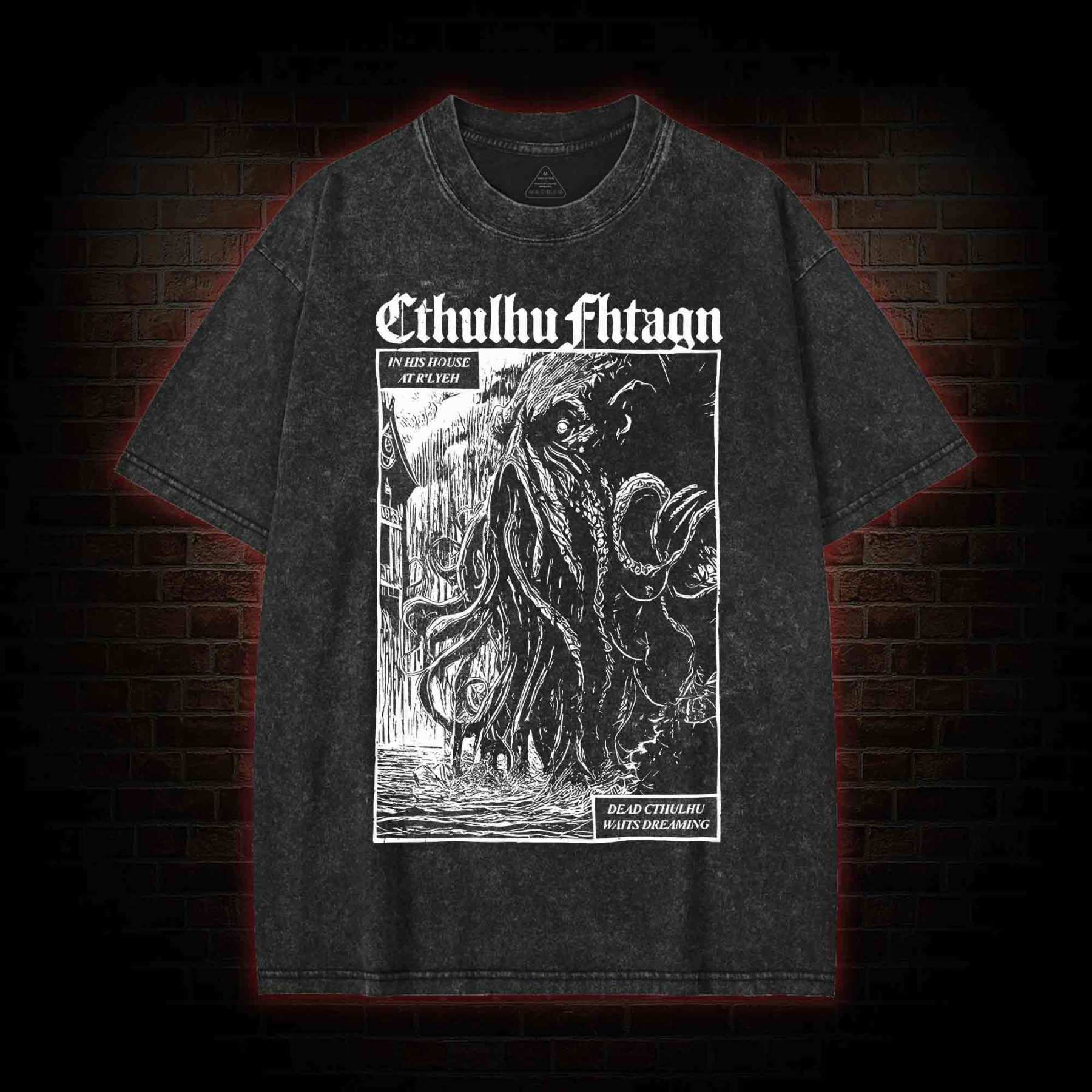 Cthulhu Fhtagn Washed T-shirt