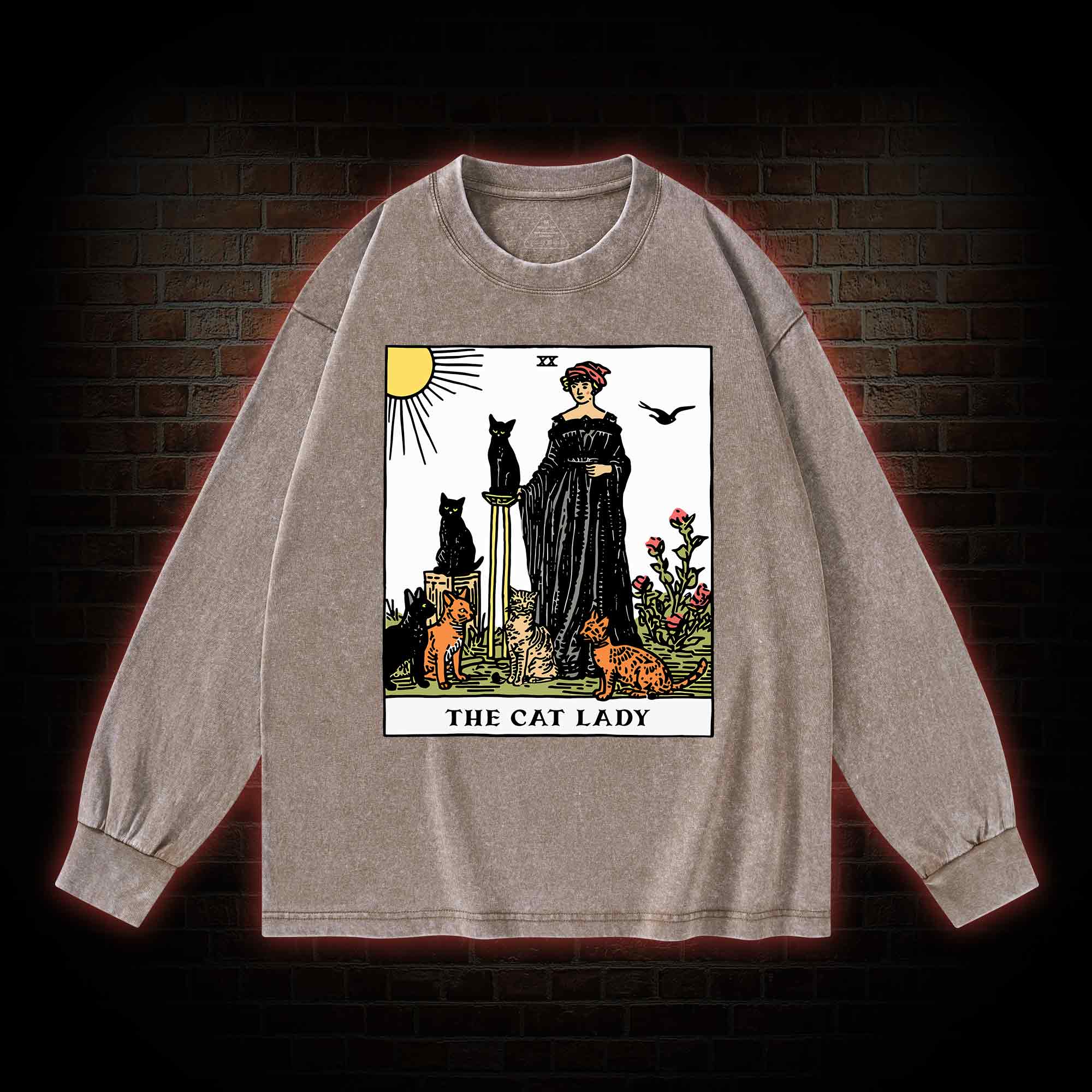 The Cat Lady Washed Long-Sleeve T-shirt