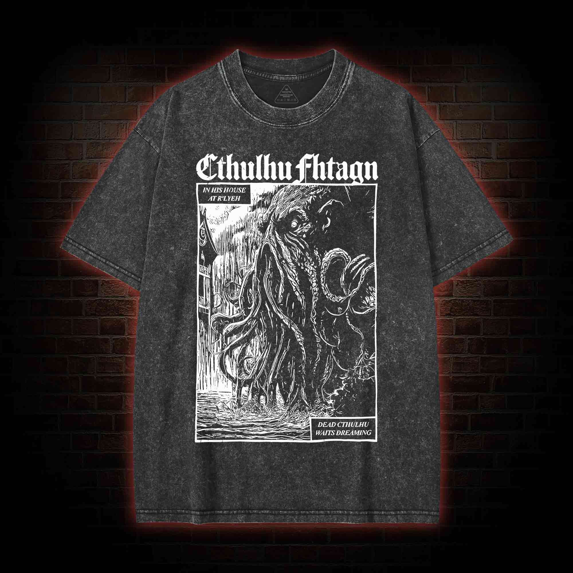 Cthulhu Fhtagn Washed T-shirt