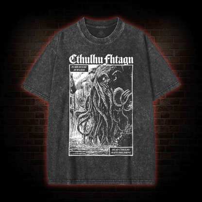 Cthulhu Fhtagn Washed T-shirt