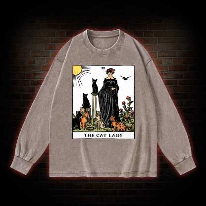 The Cat Lady Washed Long-Sleeve T-shirt