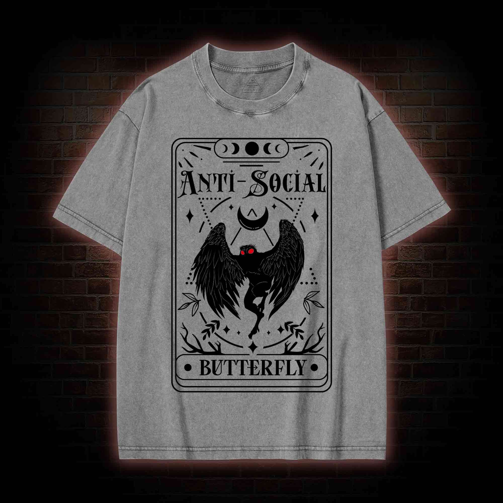 Mothman Tarot Card Washed T-shirt