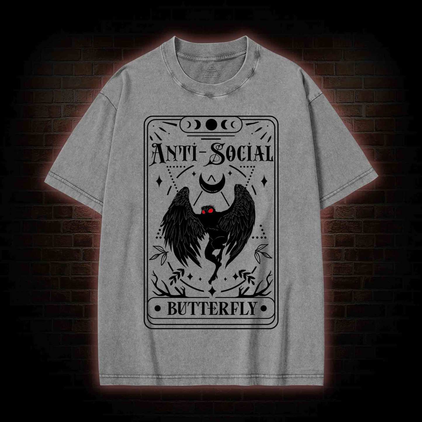 Mothman Tarot Card Washed T-shirt