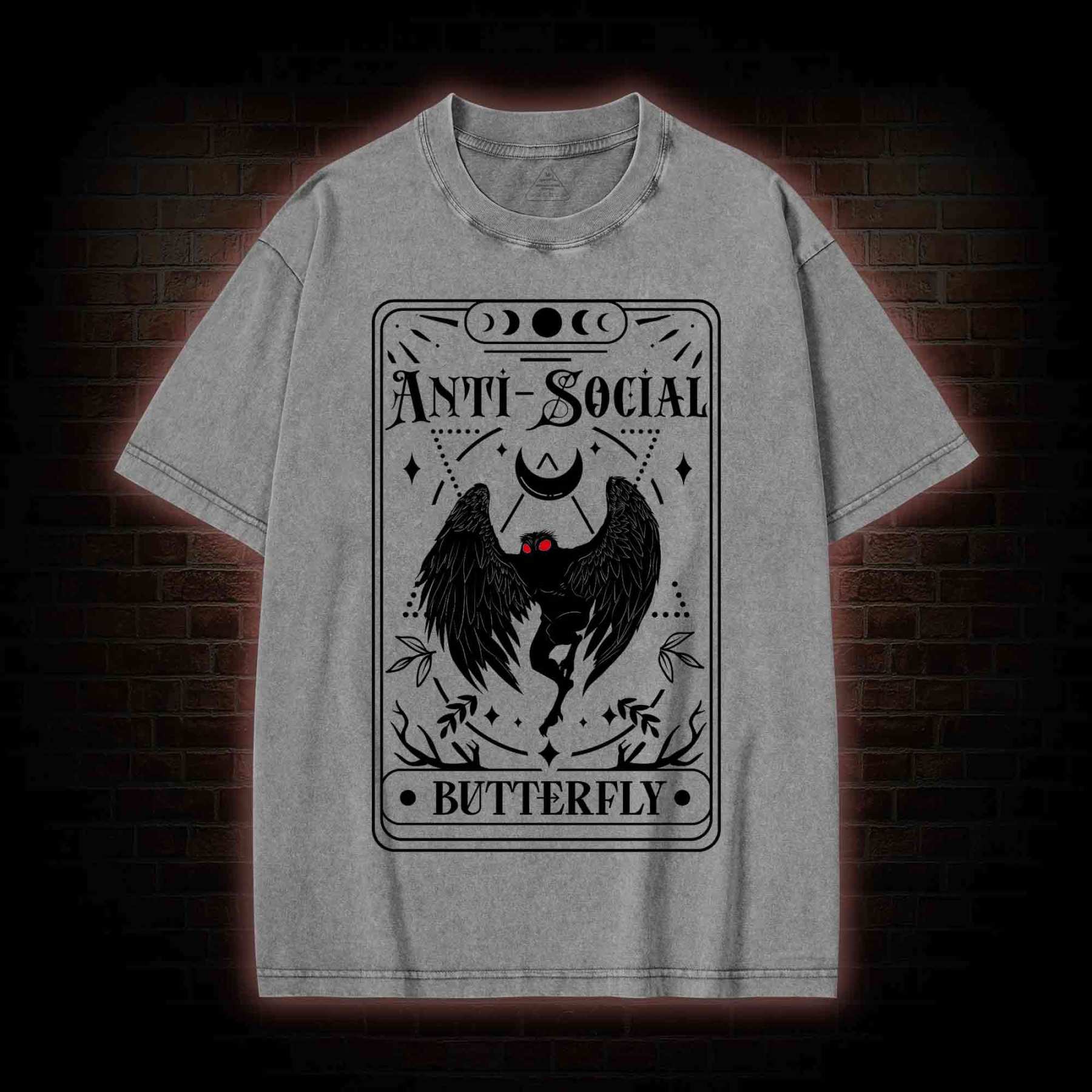 Mothman Tarot Card Washed T-shirt