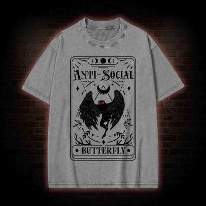 Mothman Tarot Card Washed T-shirt