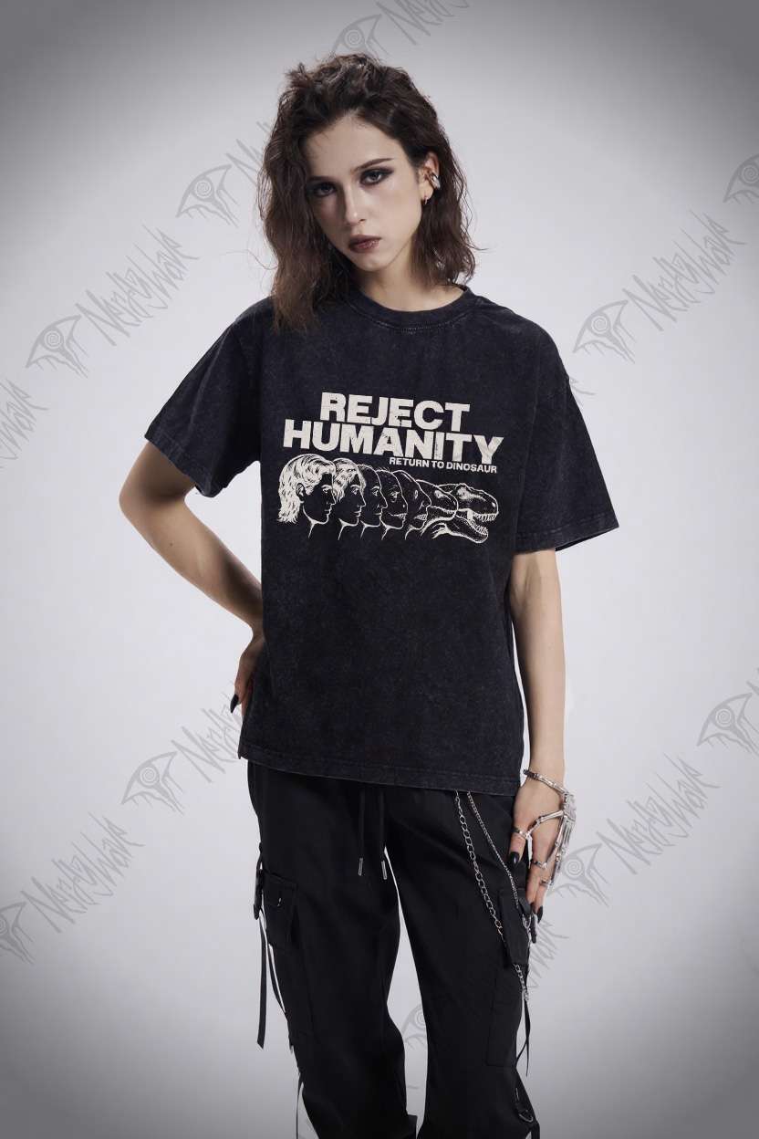 Humanity Return to Dinosaur Washed T-shirt