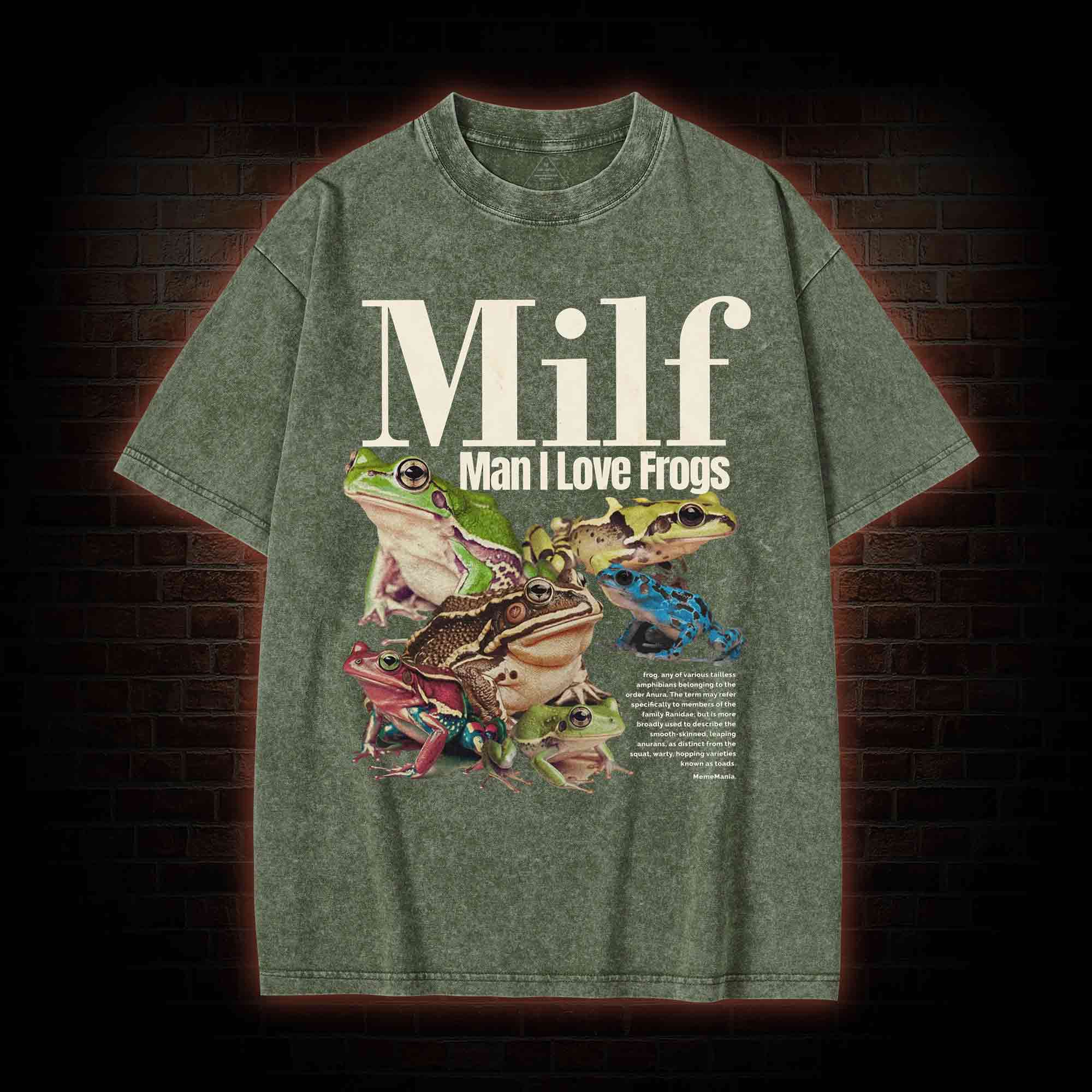 Man I Love Frogs Washed T-shirt