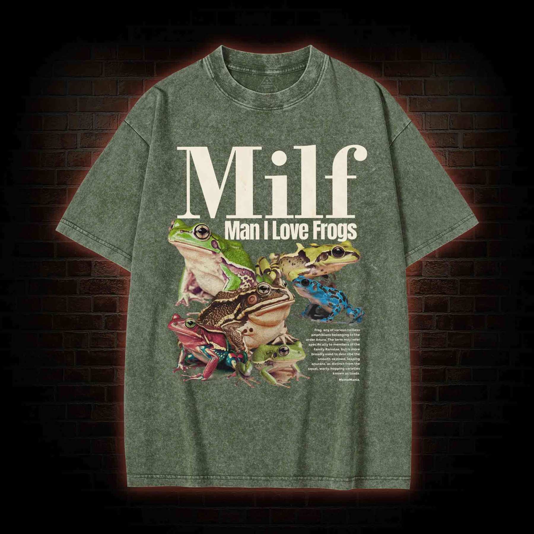 Man I Love Frogs Washed T-shirt