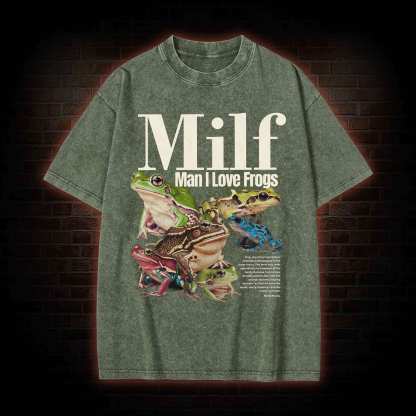 Man I Love Frogs Washed T-shirt