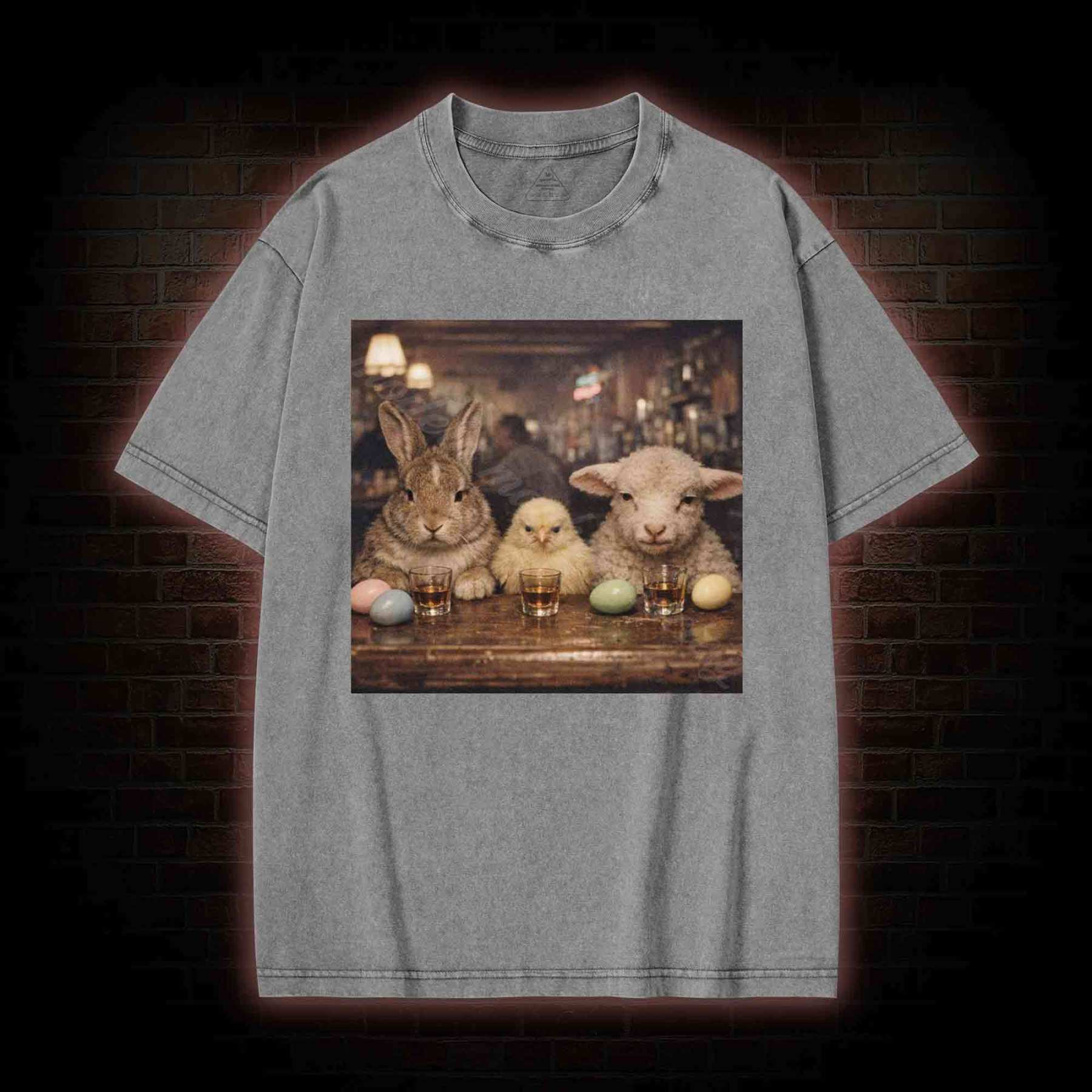Animal Meme Washed T-shirt
