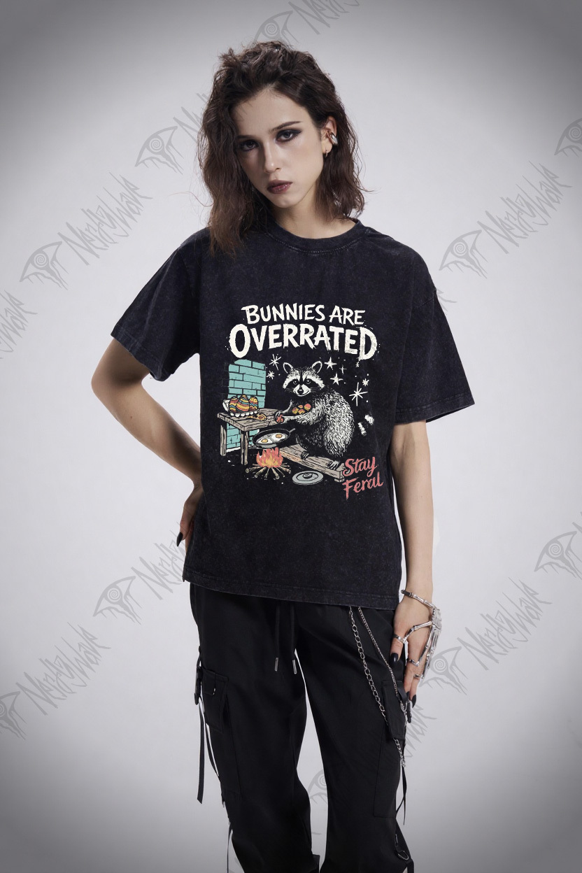 Bunnies are Overrated Stay Feral Washed T-shirt
