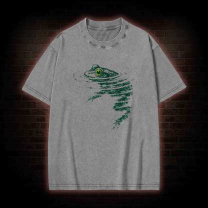 Frog Swimming Washed T-shirt