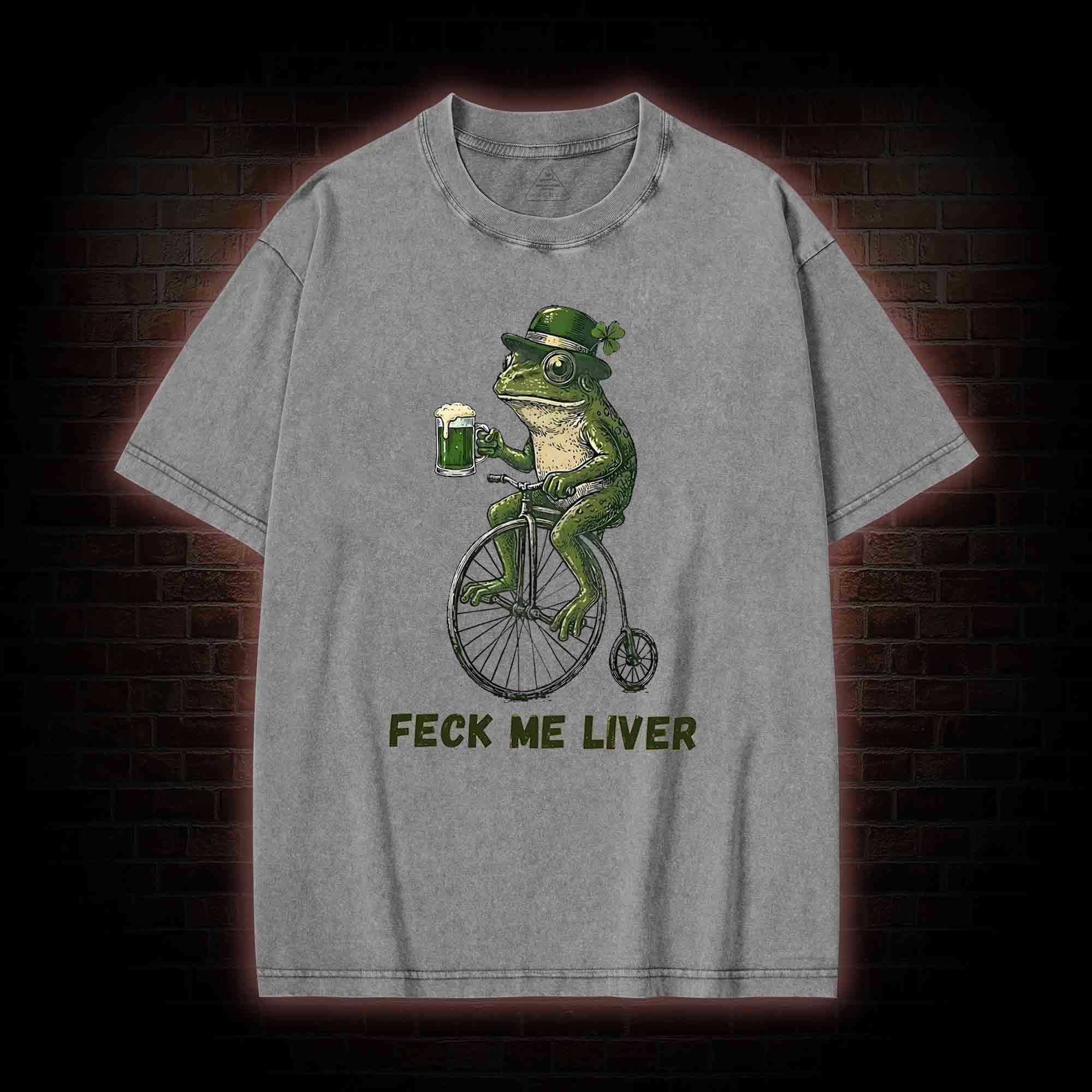 Funny Irish Frog Washed T-shirt