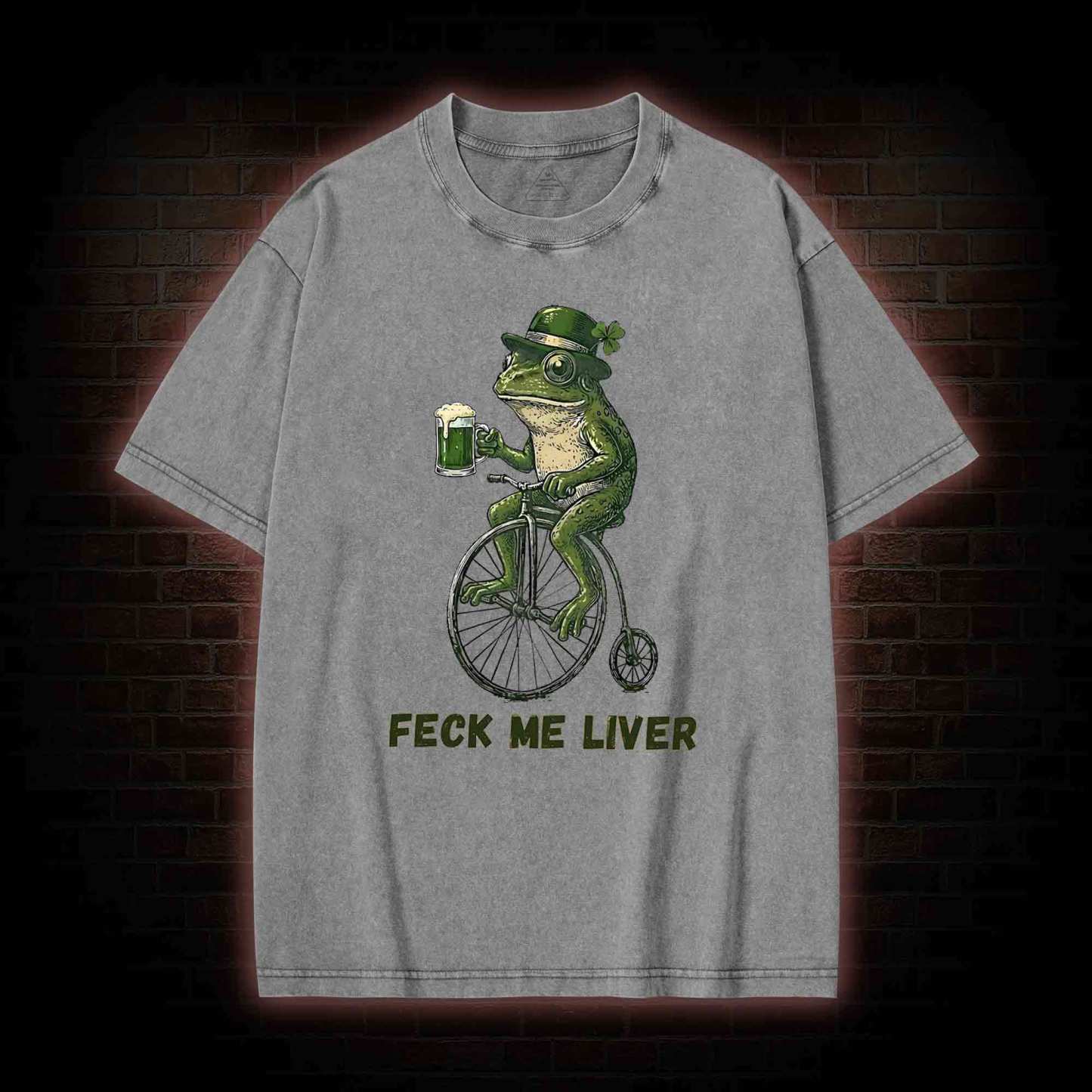 Funny Irish Frog Washed T-shirt