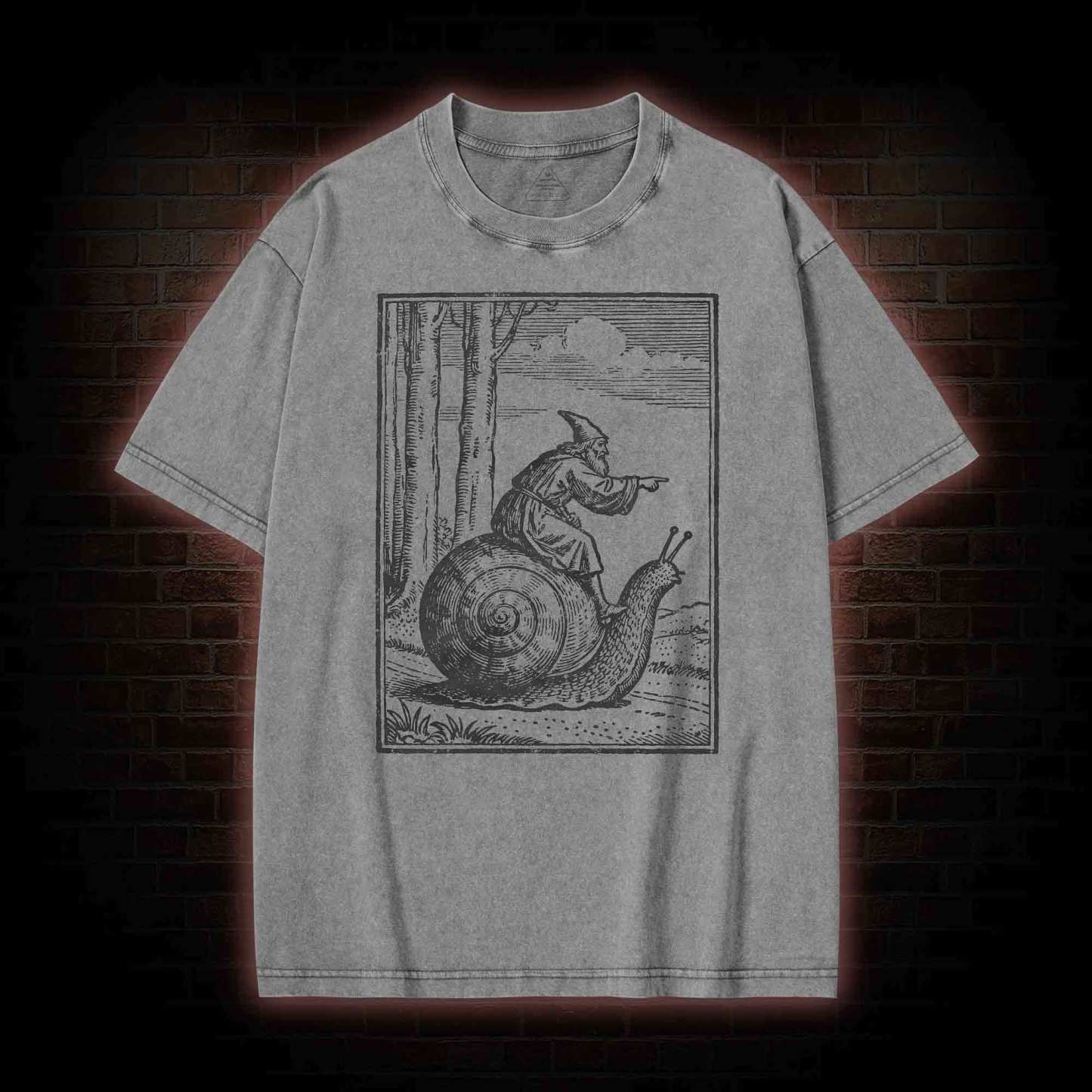 Medieval Snail Rider Washed T-shirt