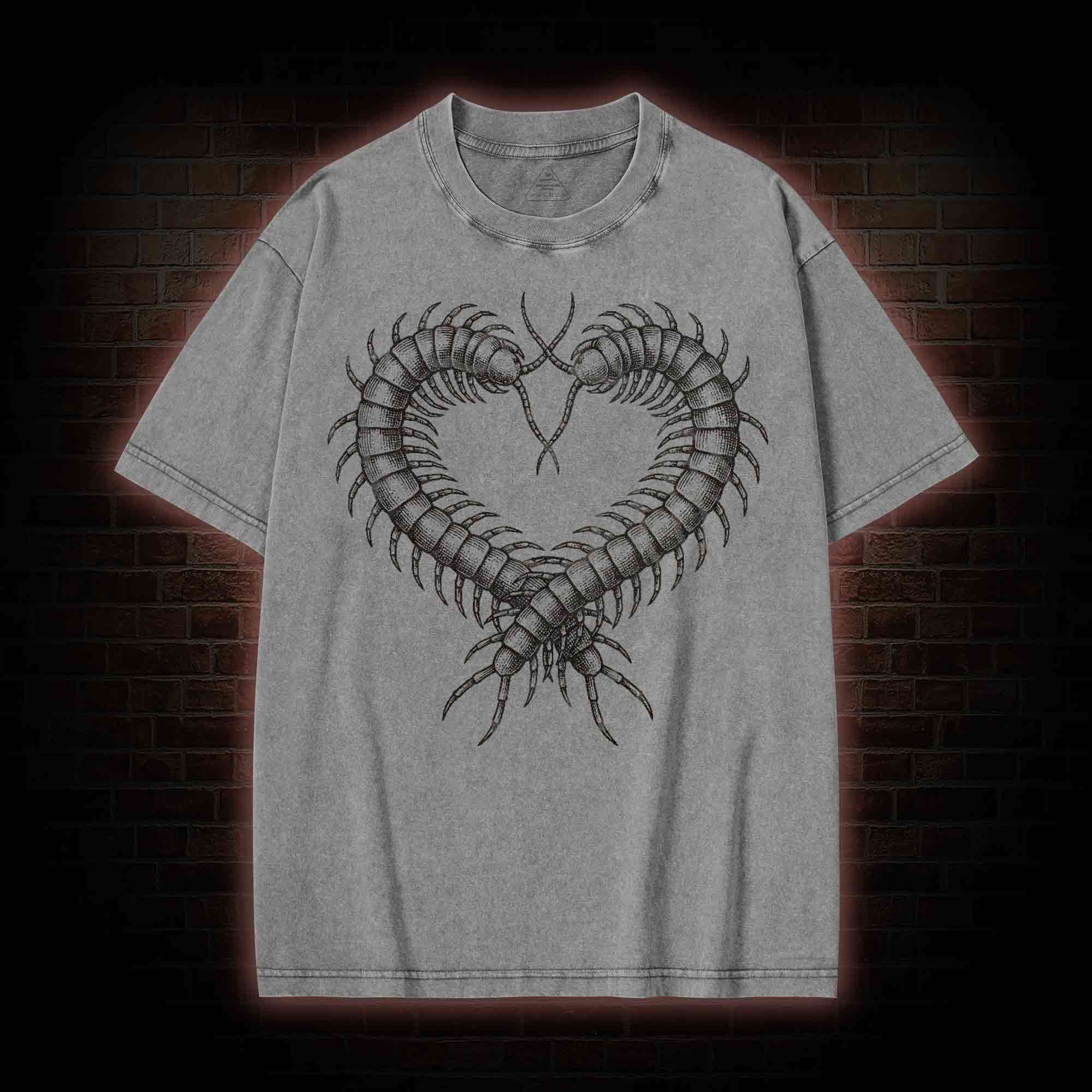 Centipede Heart Washed T-shirt