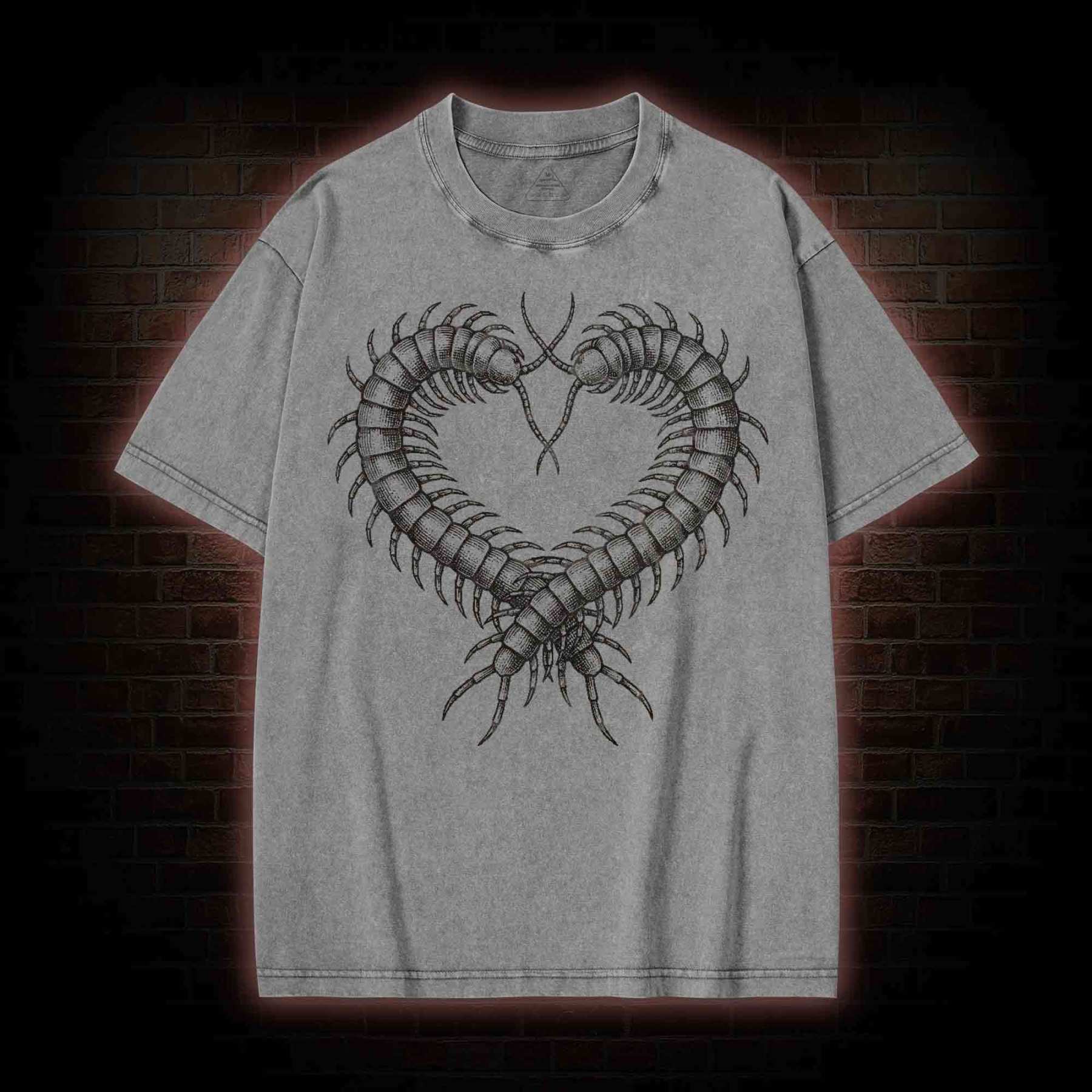 Centipede Heart Washed T-shirt