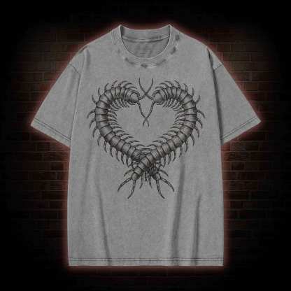 Centipede Heart Washed T-shirt